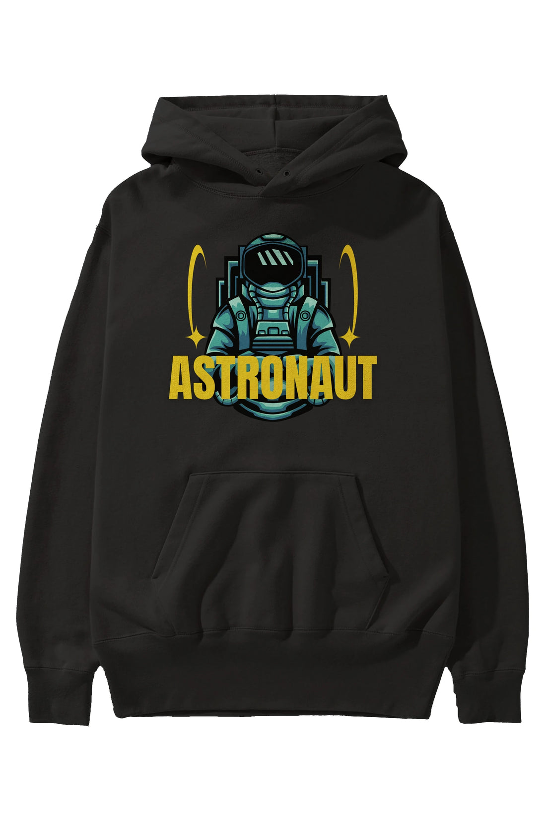 Astronaut Ön Baskılı Oversize Hoodie Kapüşonlu Sweatshirt Erkek Kadın Unisex