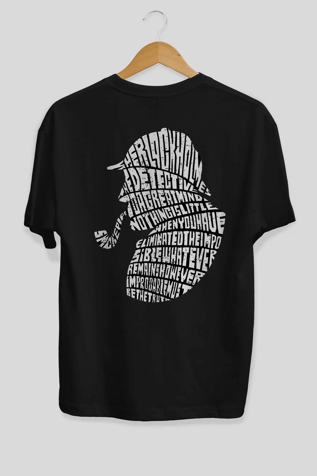 Holmes Arka Baskılı Oversize t-shirt %100 pamuk Erkek Kadın Unisex