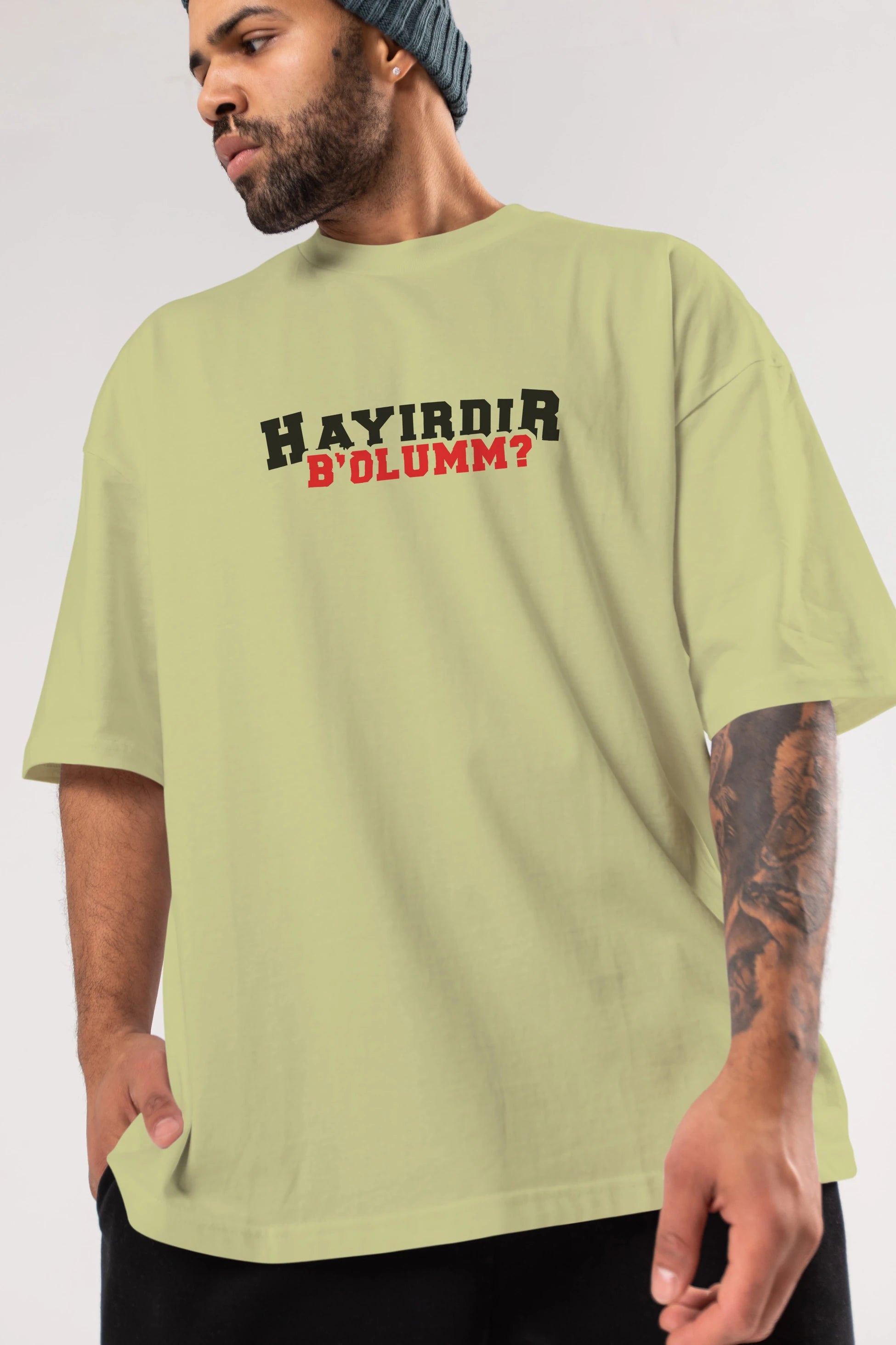 Hayırdır Bolum Ön Baskılı Oversize t-shirt %100 pamuk Erkek Kadın Unisex