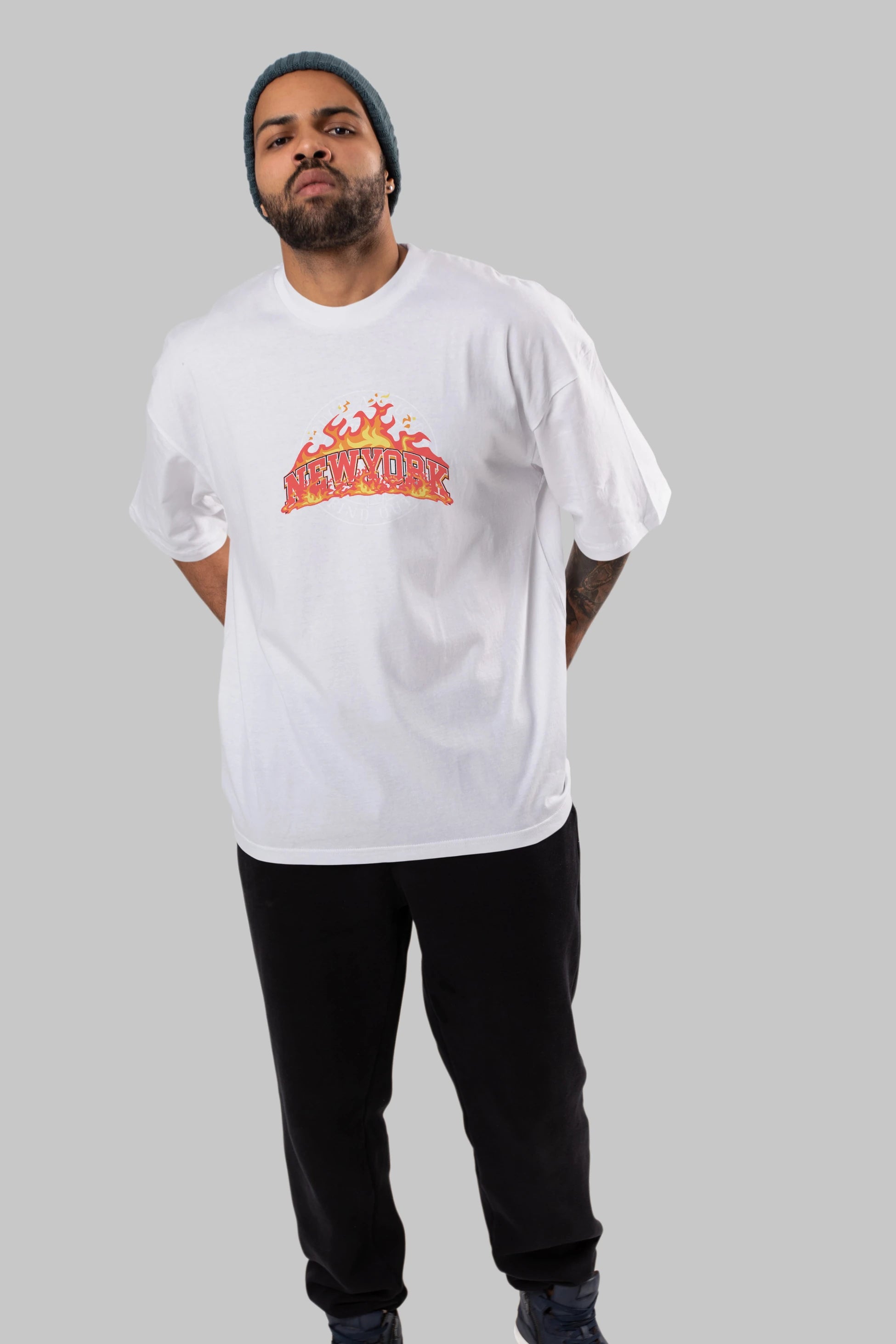 Newyork Style Ön Baskılı Oversize t-shirt Erkek Kadın Unisex