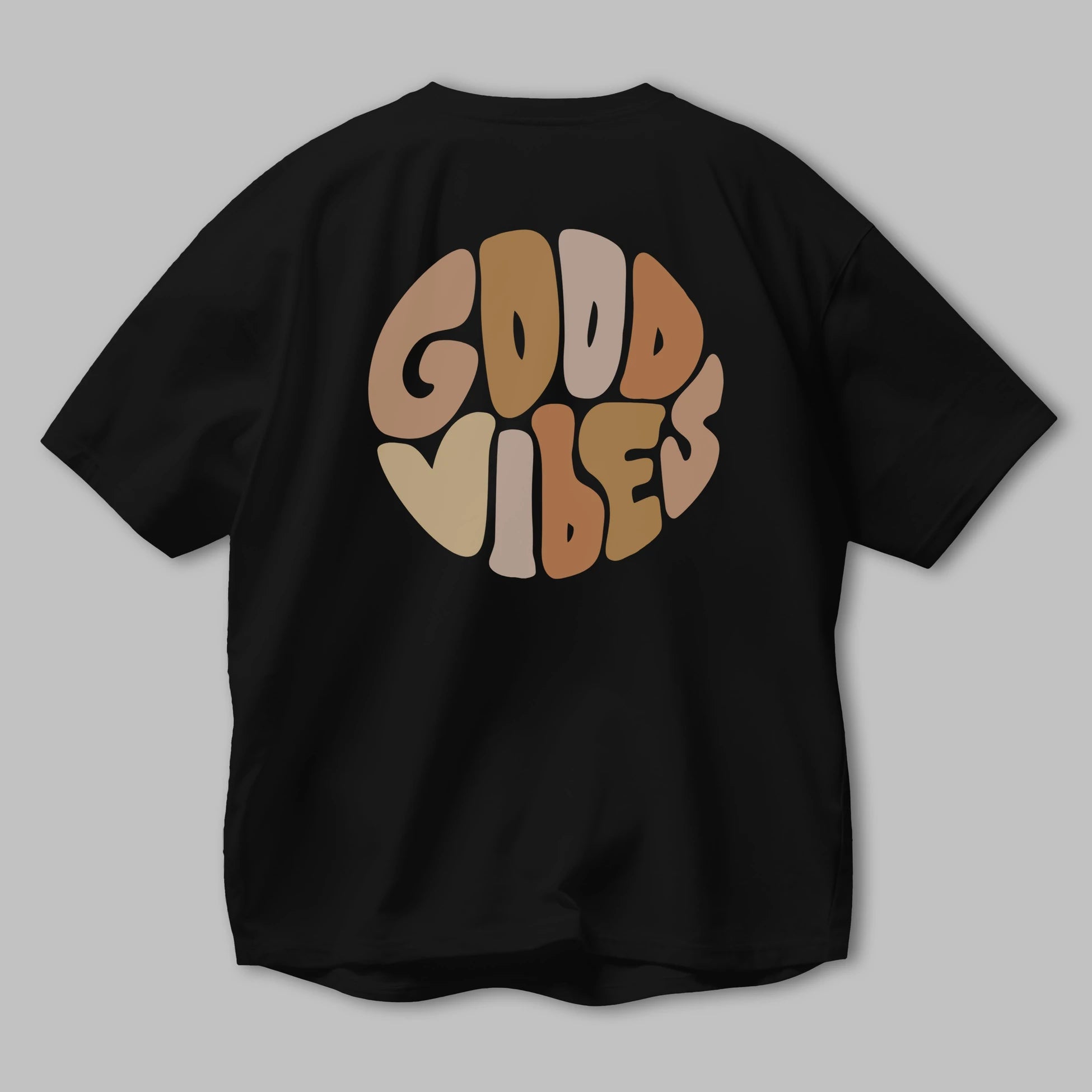 Good Vibes Yazılı 3 Arka Baskılı Oversize t-shirt Erkek Kadın Unisex