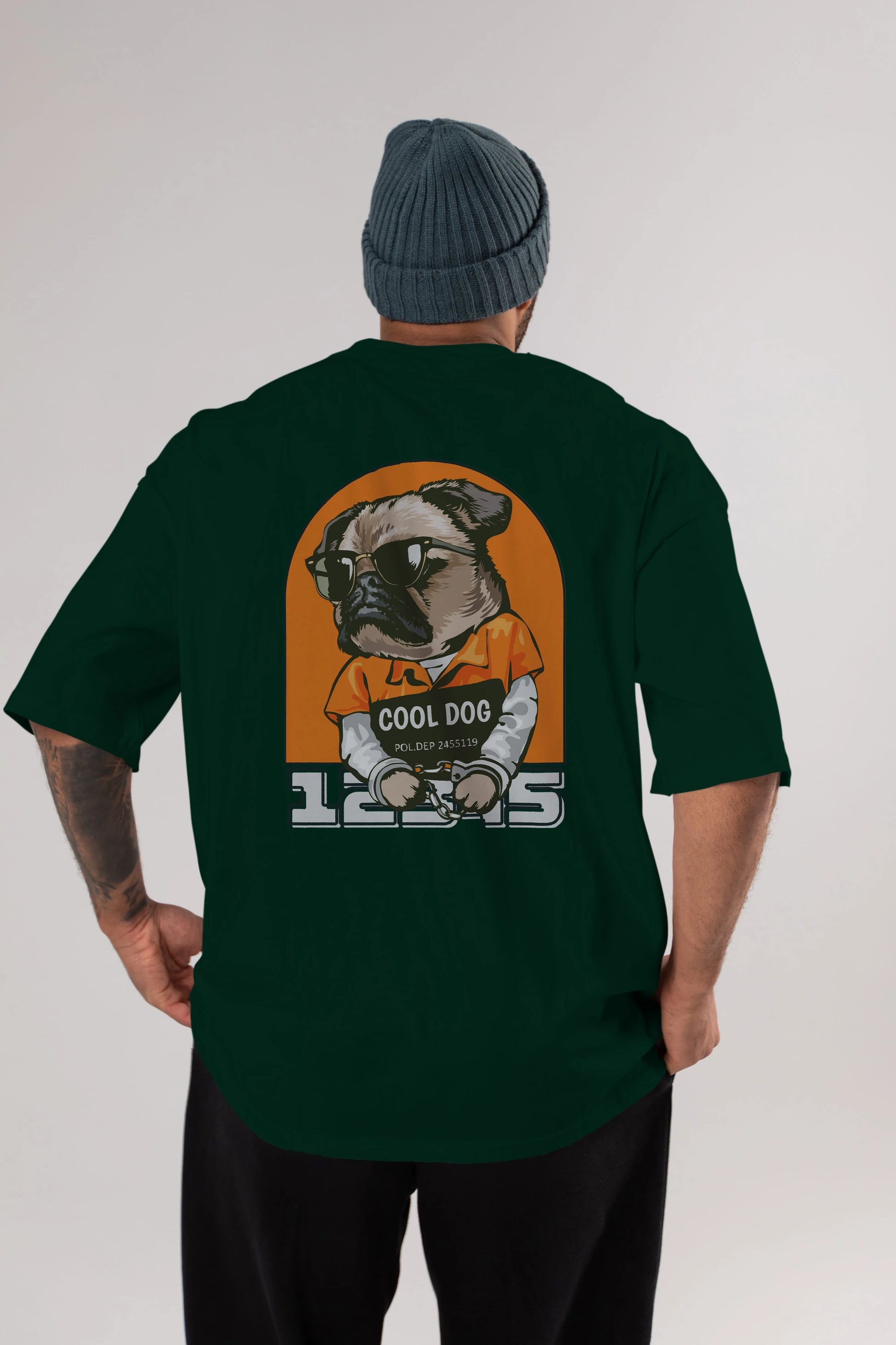 Cool Dog Arka Baskılı Oversize t-shirt Erkek Kadın Unisex