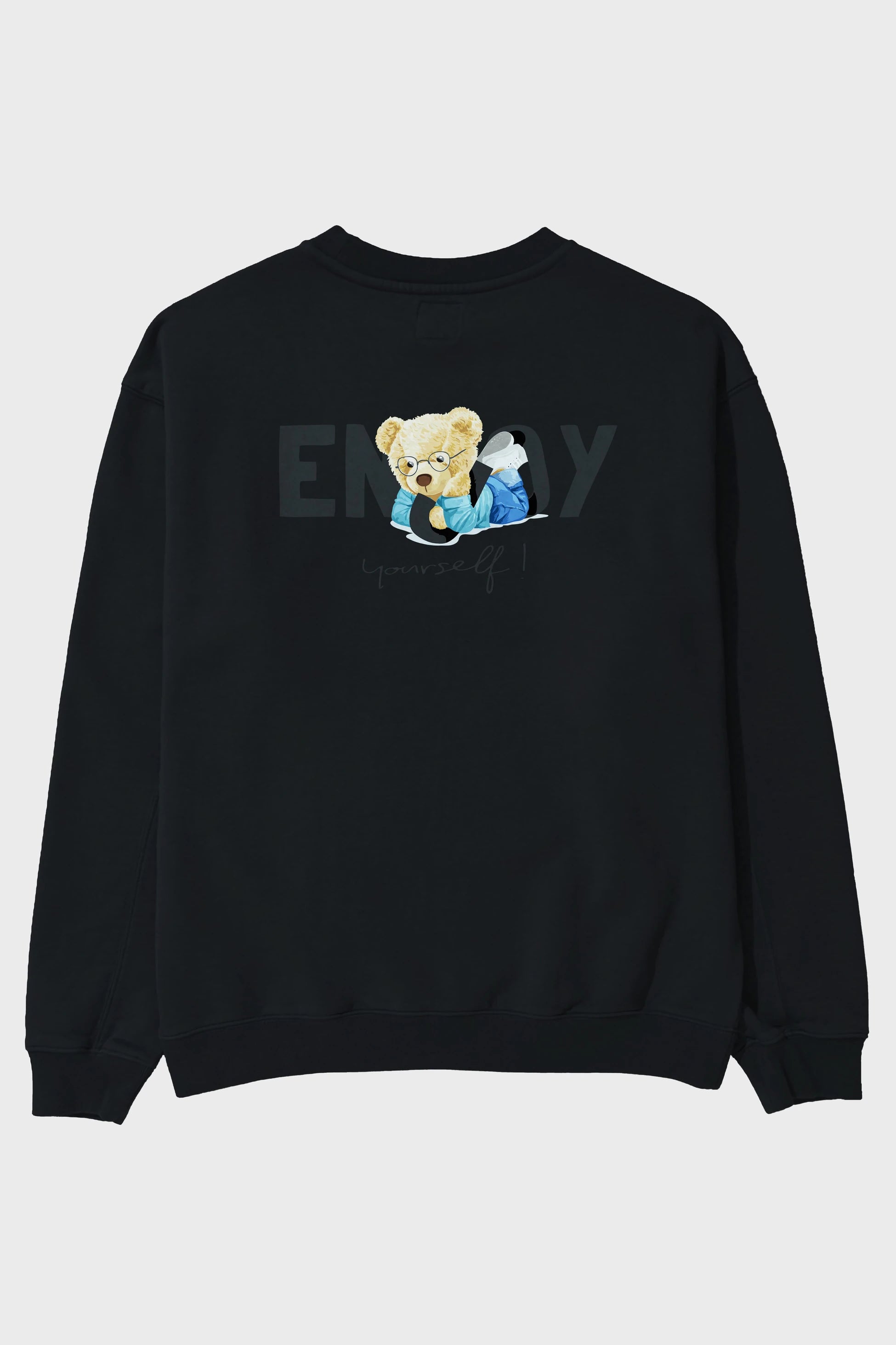 Teddy Bear Yourself Arka Baskılı Oversize Sweatshirt Erkek Kadın Unisex