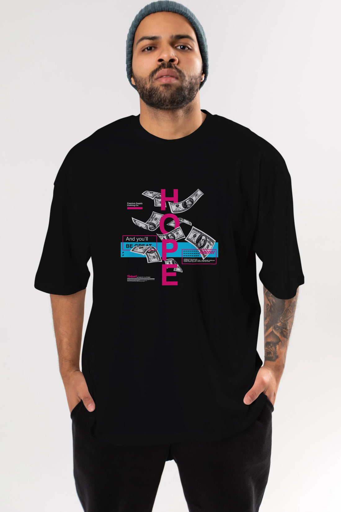 Hope Ön Baskılı Oversize t-shirt Erkek Kadın Unisex