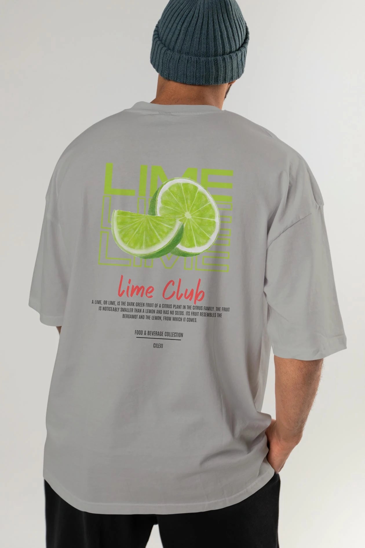 Lime Kokteyl Serisi Baskılı Oversize t-shirt Erkek Kadın Unisex %100 Pamuk Bisiklet Yaka tişort
