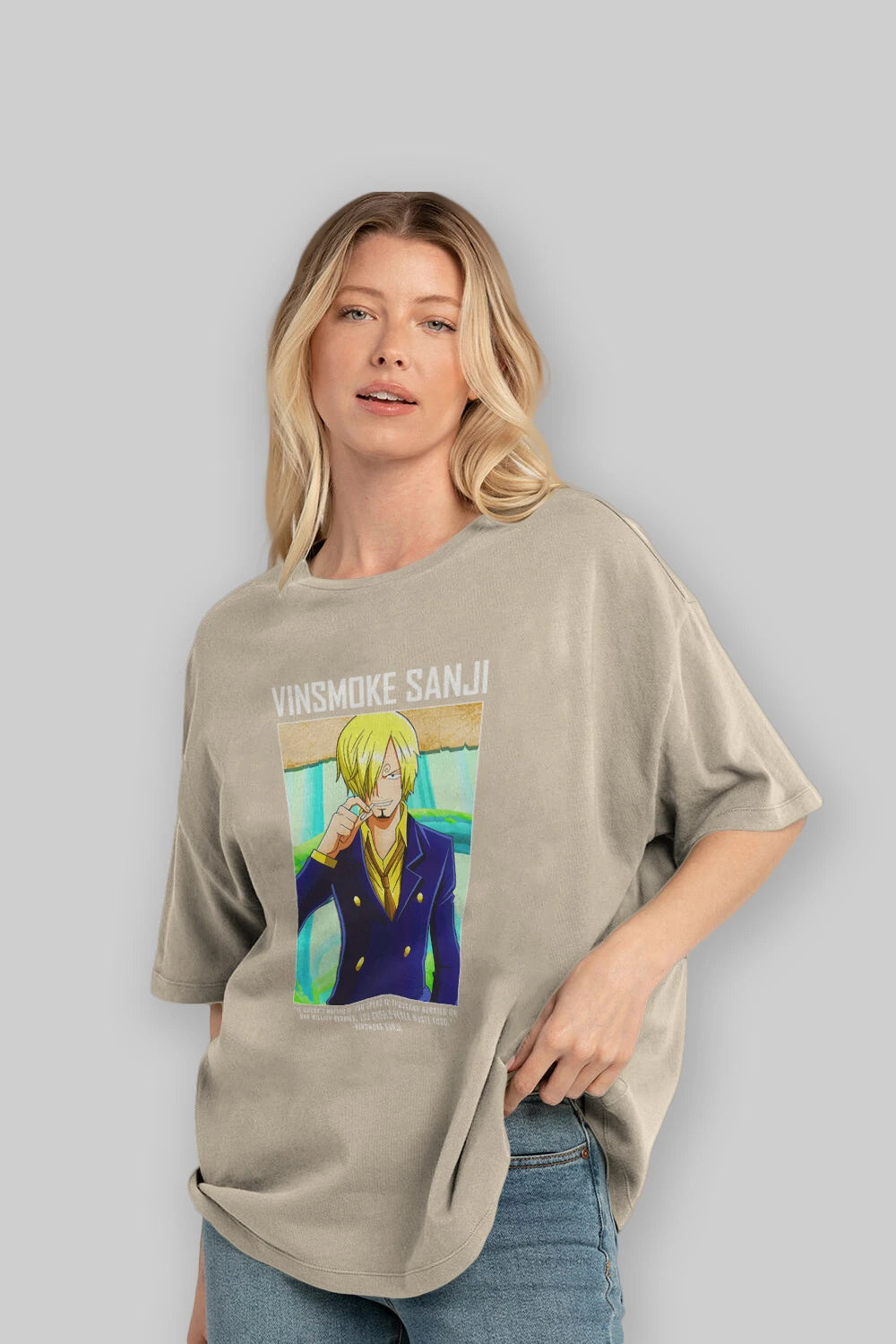 Sanji 2 Anime Ön Baskılı Oversize t-shirt Erkek Kadın Unisex