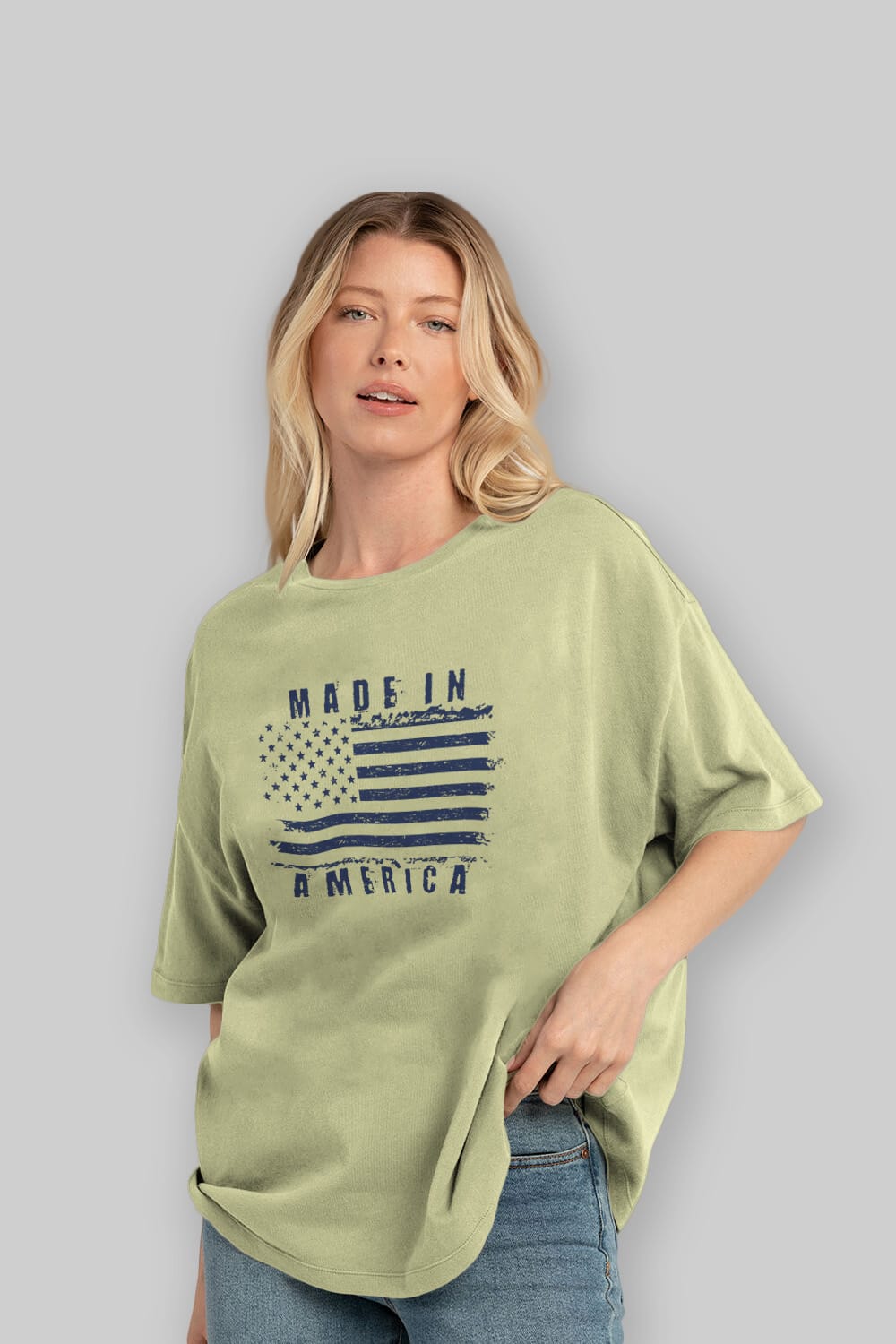 Made in America Ön Baskılı Oversize t-shirt Erkek Kadın Unisex