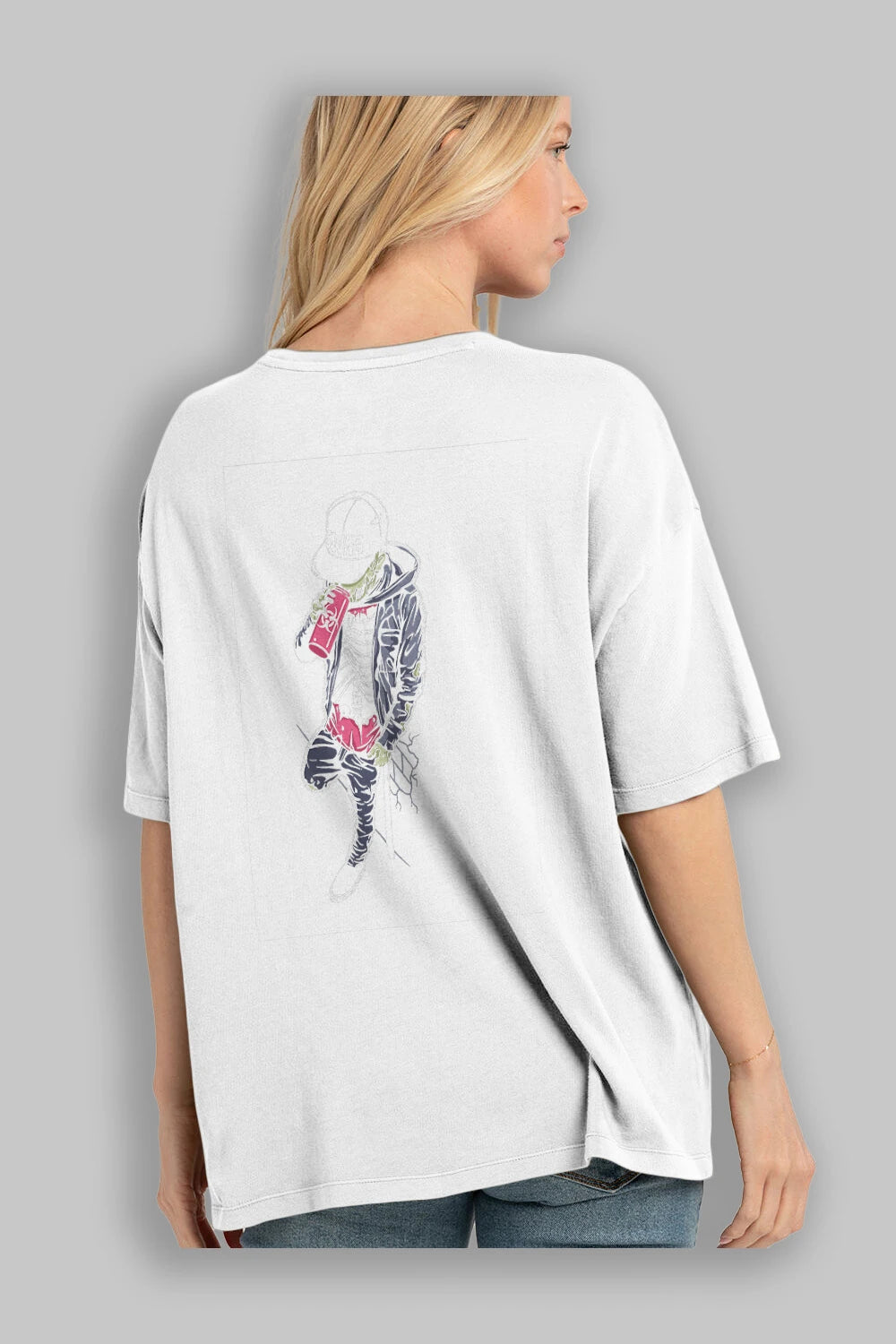 Zombie Swag Arka Baskılı Oversize t-shirt Erkek Kadın Unisex %100 Pamuk