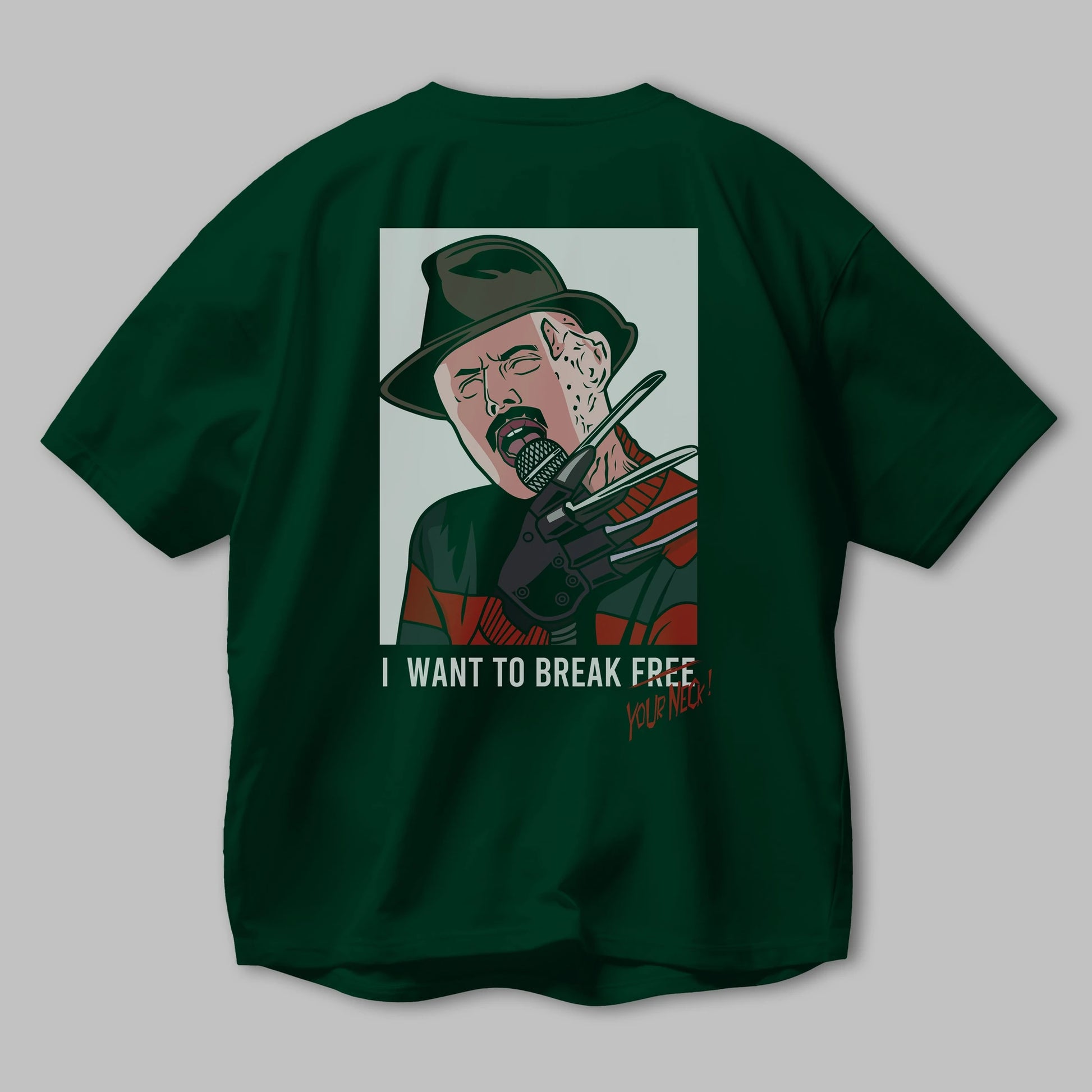 Freddy Merkrueger Arka Baskılı Oversize t-shirt Erkek Kadın Unisex %100 Pamuk tişort