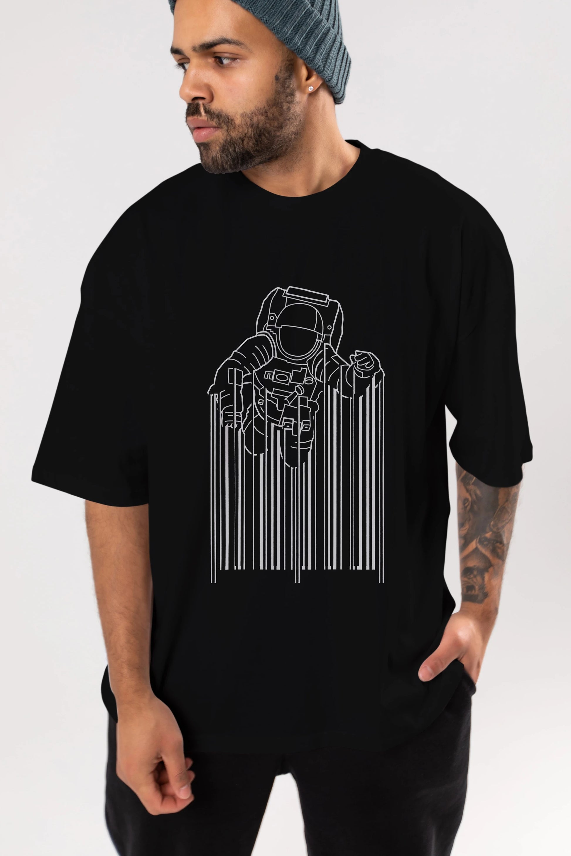 Astrocode Ön Baskılı Oversize t-shirt %100 pamuk Erkek Kadın Unisex