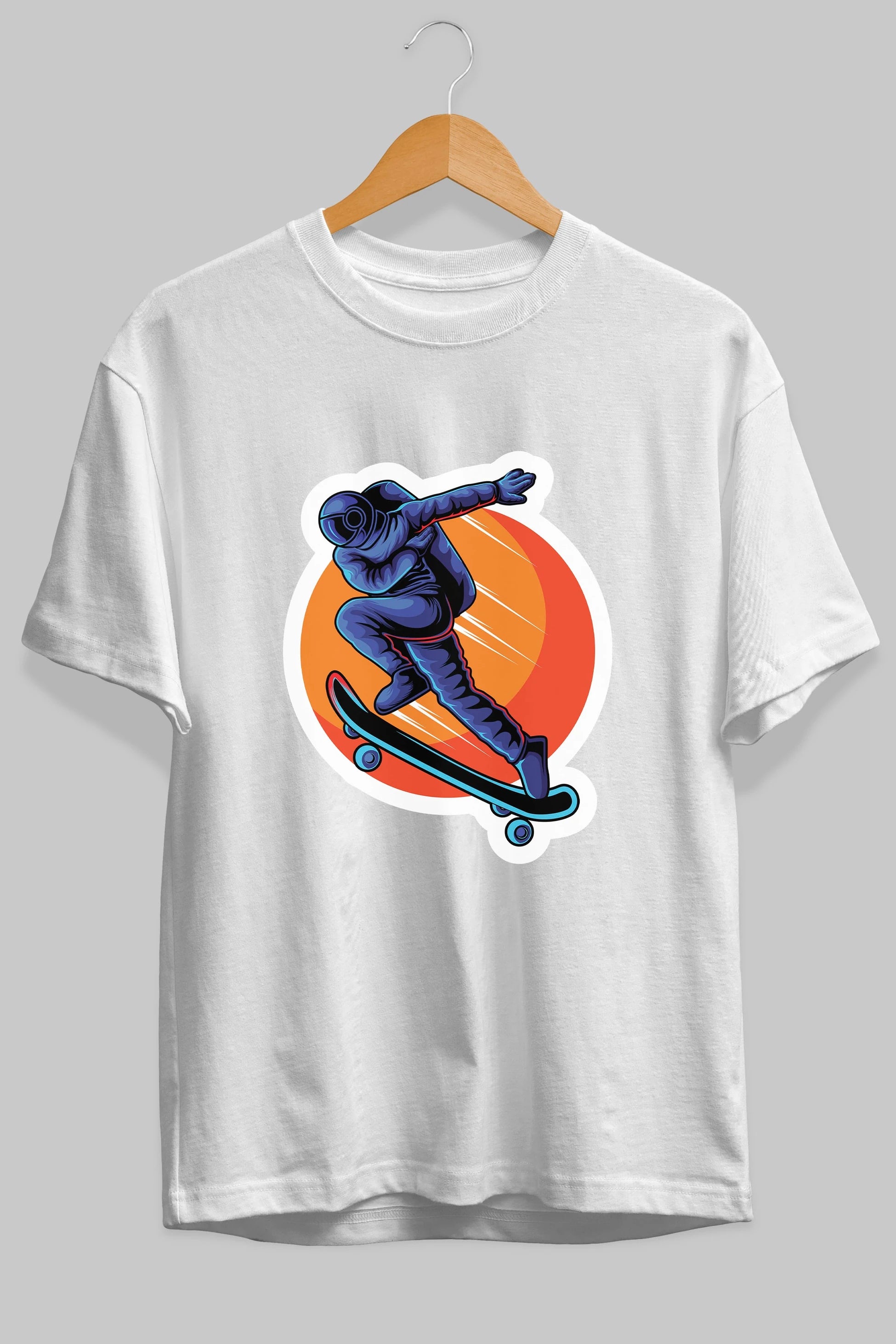 Astroskate Run Sticker Ön Baskılı Oversize t-shirt Erkek Kadın Unisex