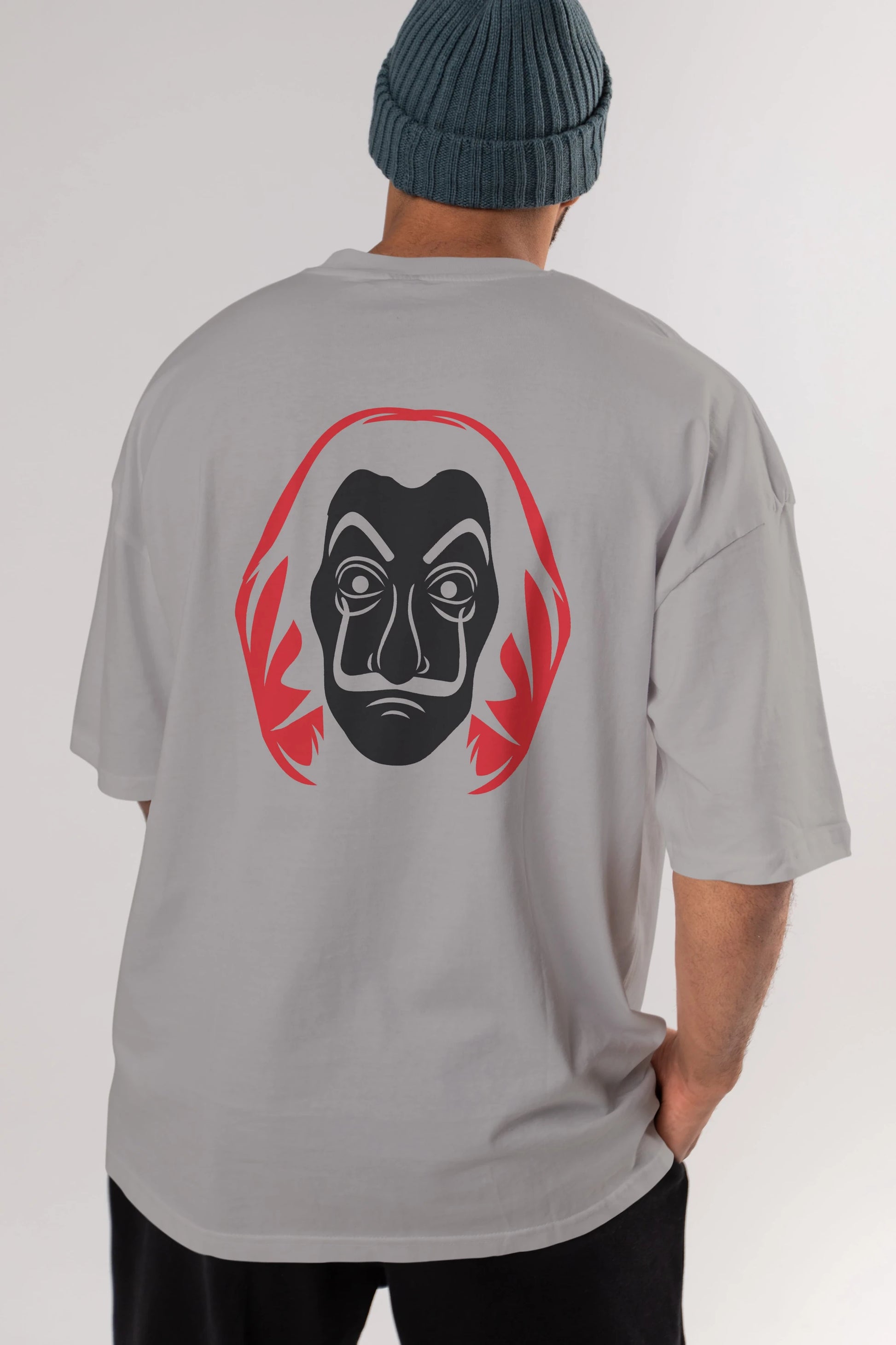 La Casa De Papel (8) Arka Baskılı Oversize t-shirt Erkek Kadın Unisex %100 Pamuk Bisiklet Yaka tişort