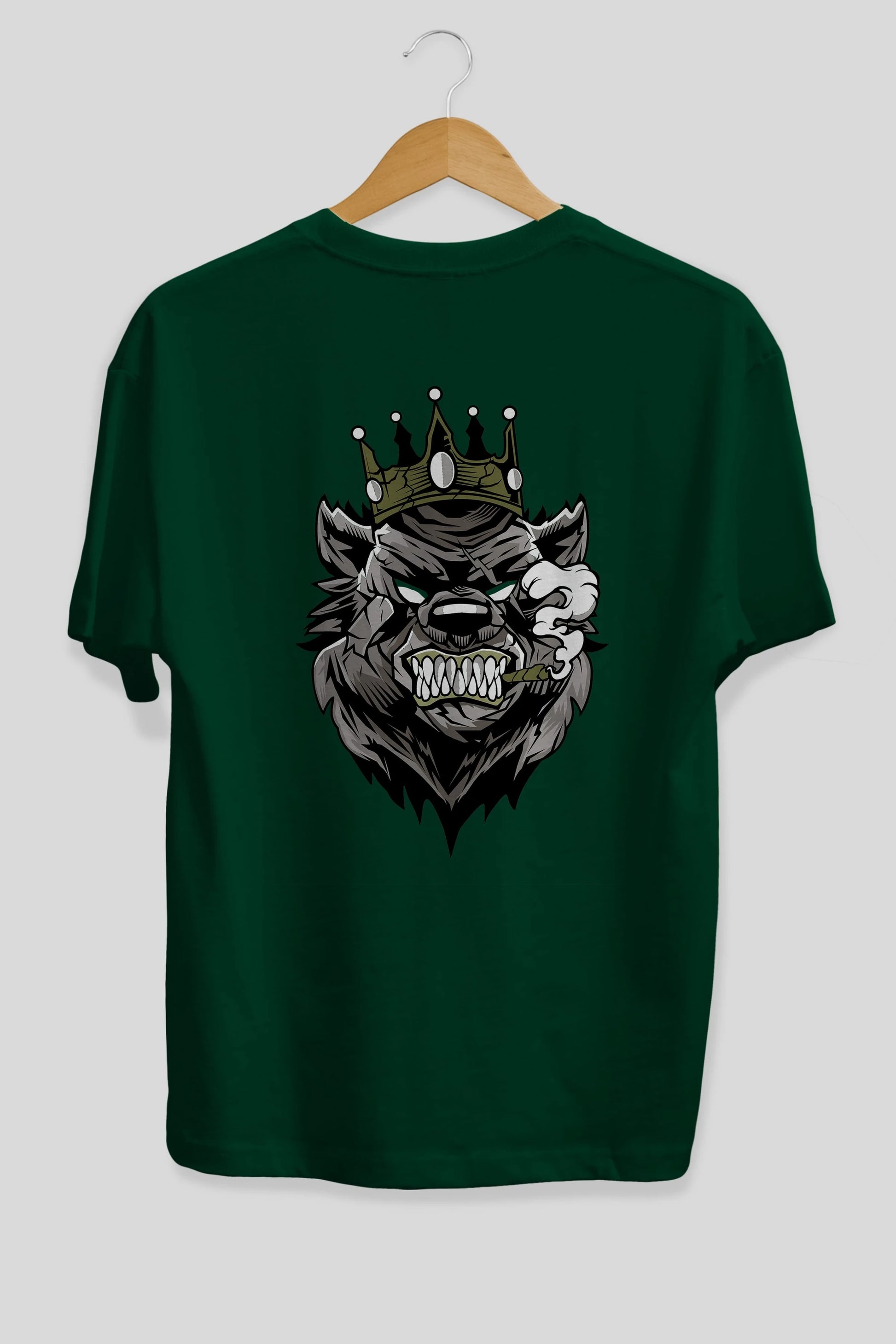 Bear King Arka Baskılı Oversize t-shirt Erkek Kadın Unisex %100 Pamuk tişort