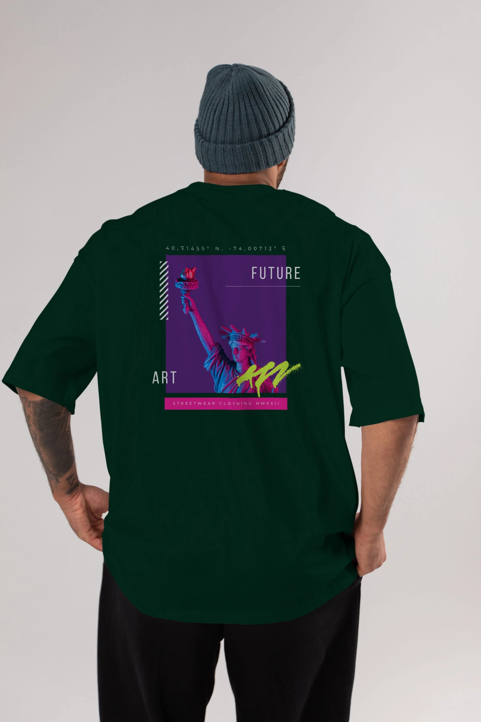 Future Streetwear Arka Baskılı Oversize t-shirt Erkek Kadın Unisex