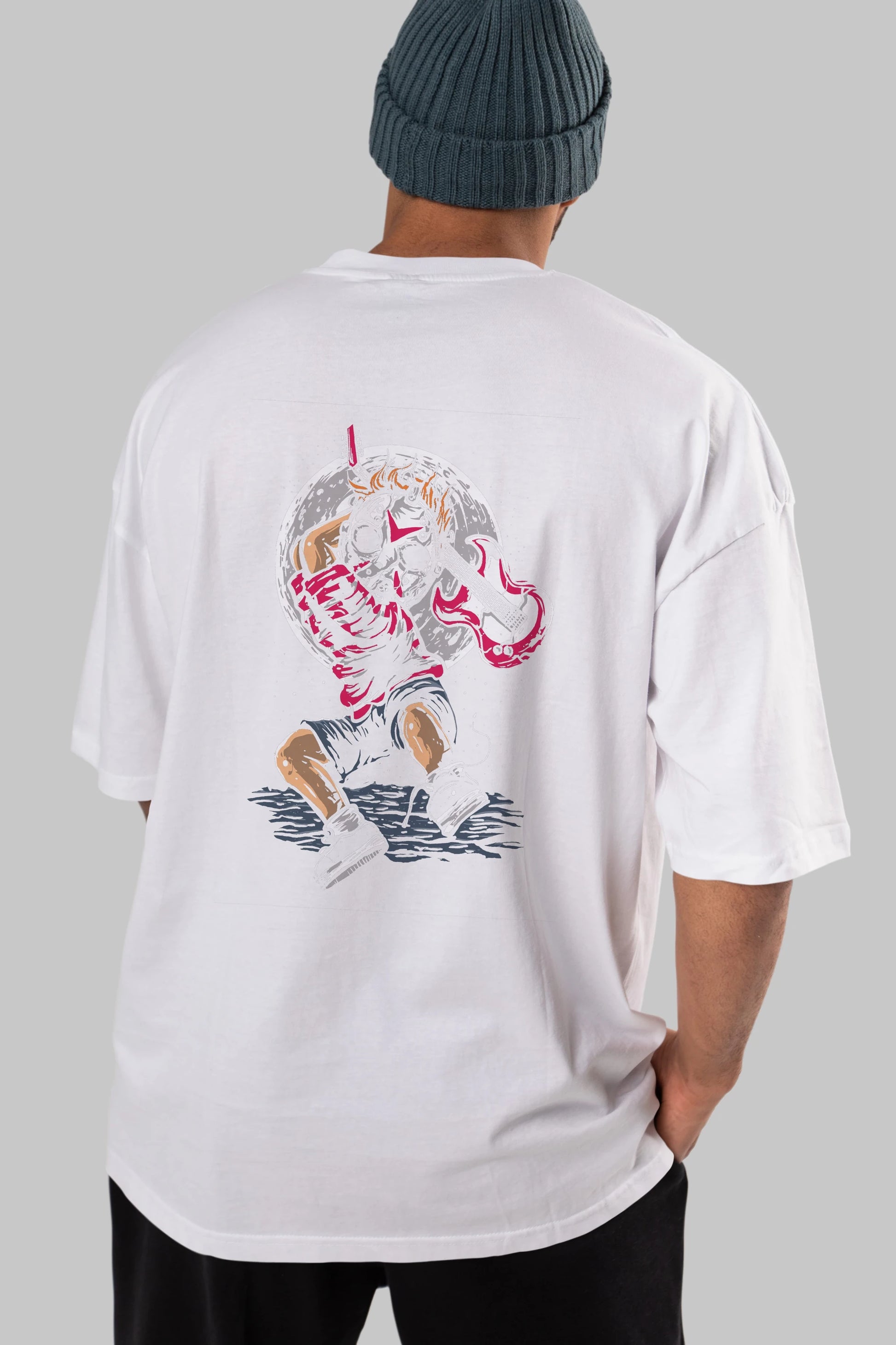 Break The Noise Arka Baskılı Oversize t-shirt Erkek Kadın Unisex %100 Pamuk