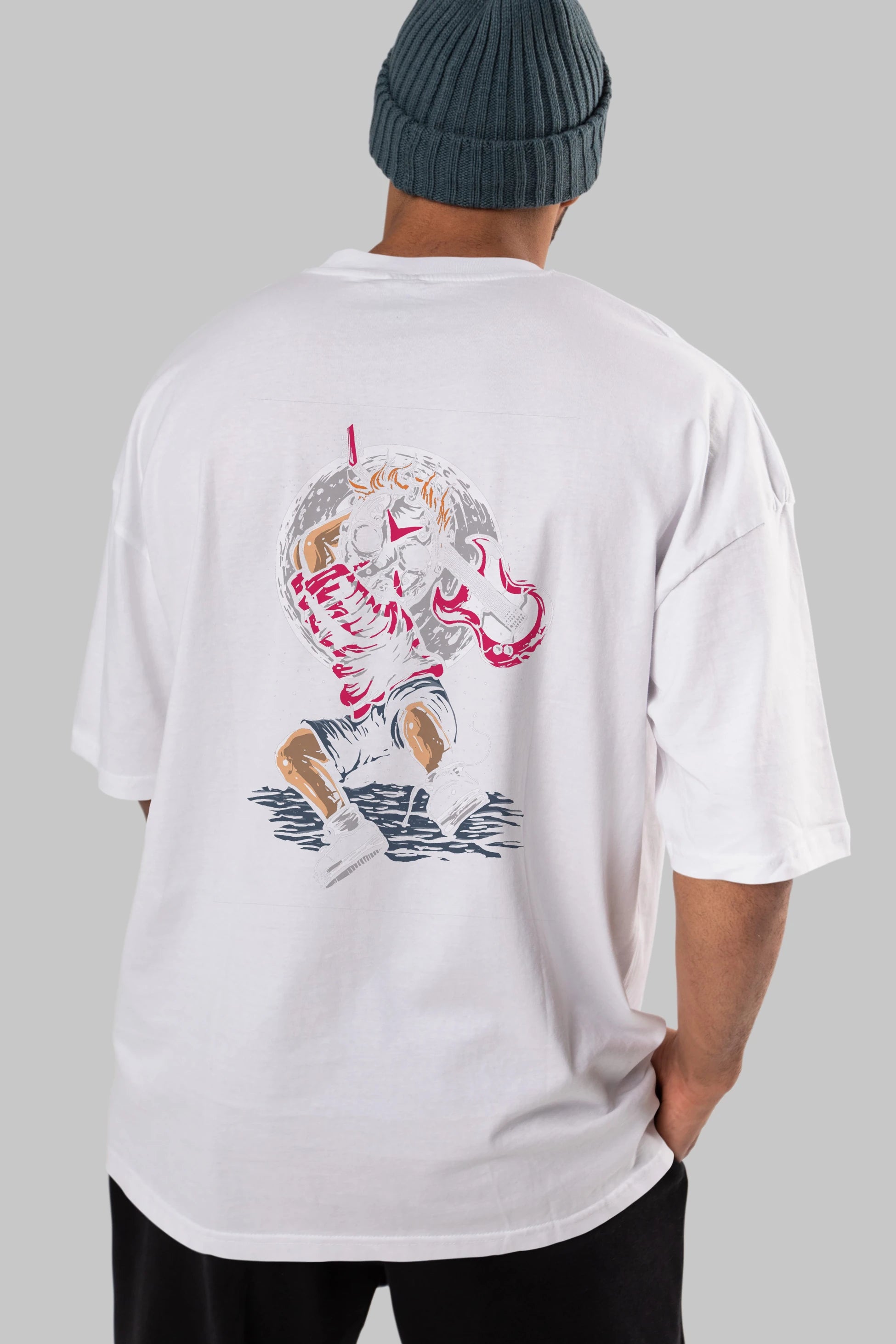 Break The Noise Arka Baskılı Oversize t-shirt Erkek Kadın Unisex %100 Pamuk