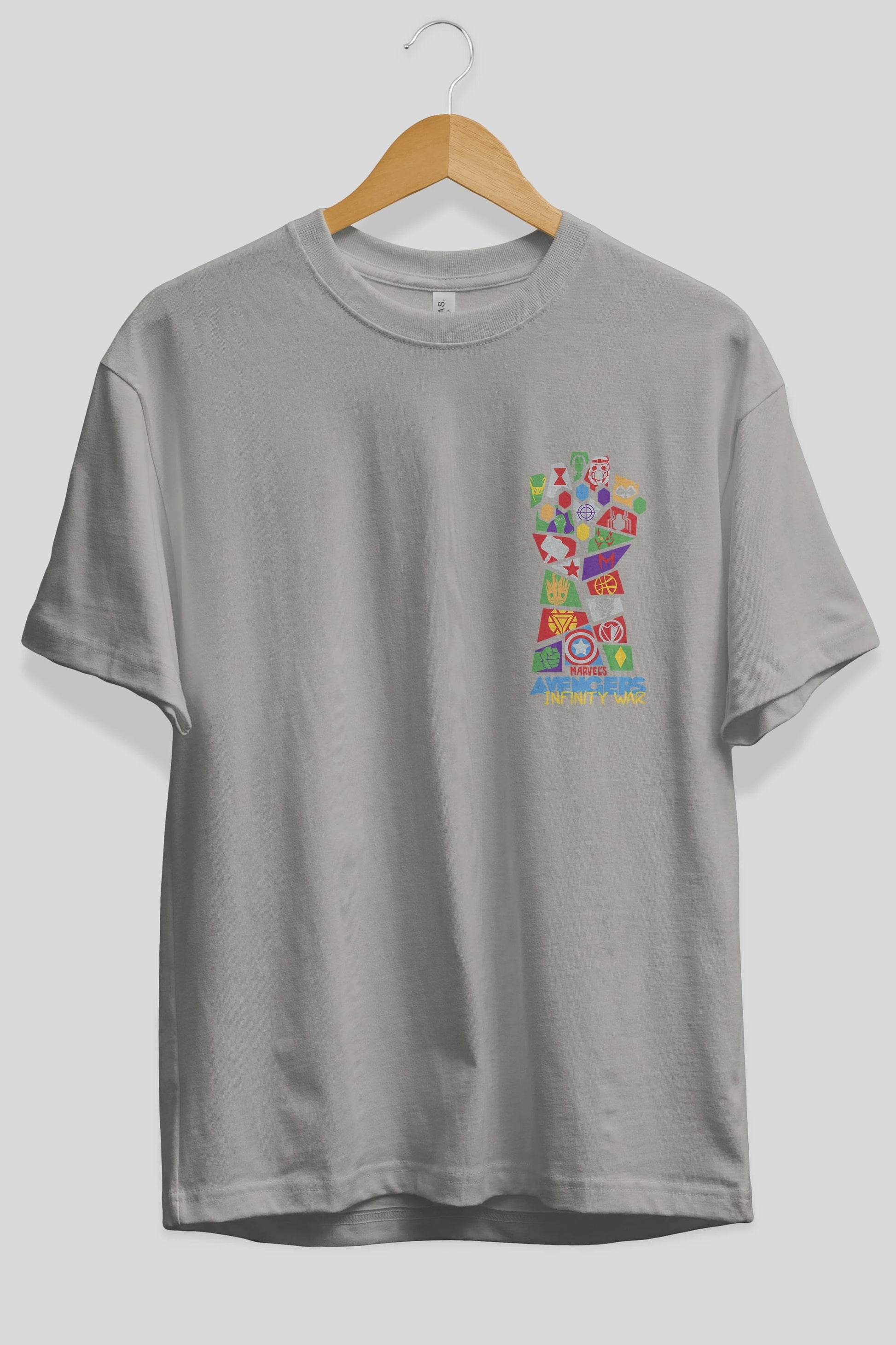 The Avengers Ön Sol Baskılı Oversize t-shirt Erkek Kadın Unisex %100 Pamuk Bisiklet Yaka tişort