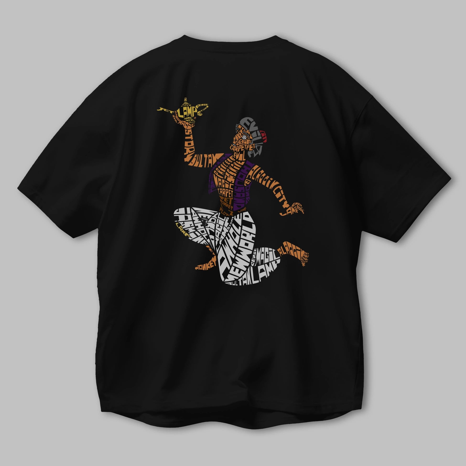 Aladdin Arka Baskılı Oversize t-shirt %100 pamuk Erkek Kadın Unisex