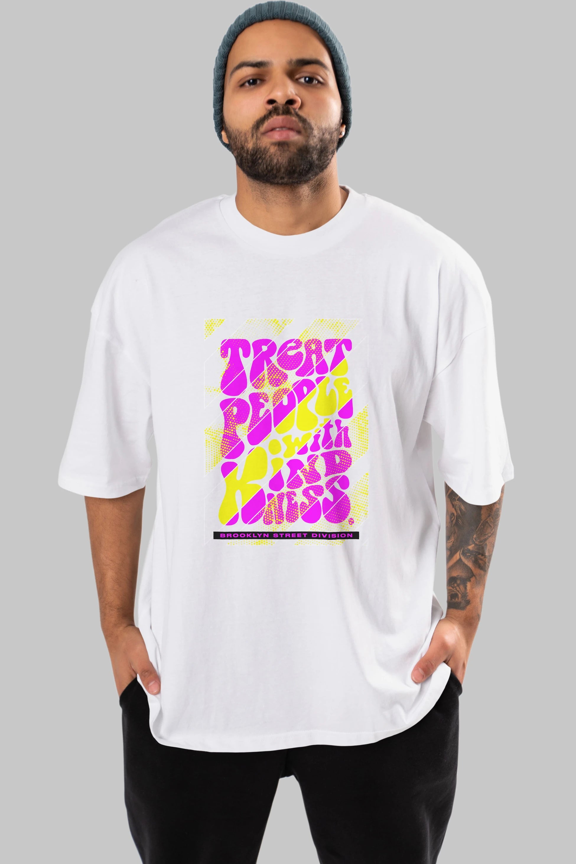 Treat People Ön Baskılı Oversize t-shirt Erkek Kadın Unisex