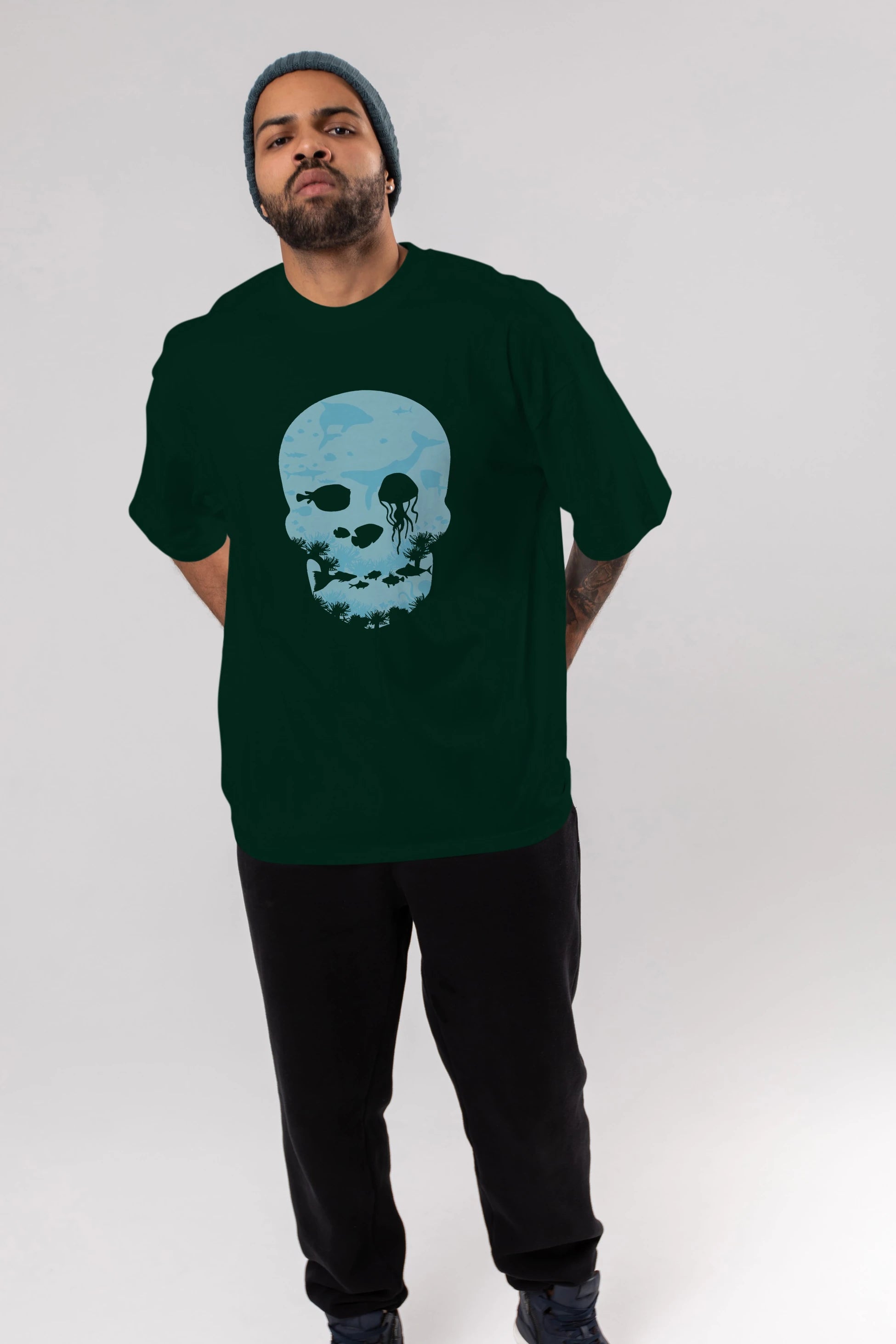 Dead Sea Ön Baskılı Oversize t-shirt %100 pamuk Erkek Kadın Unisex