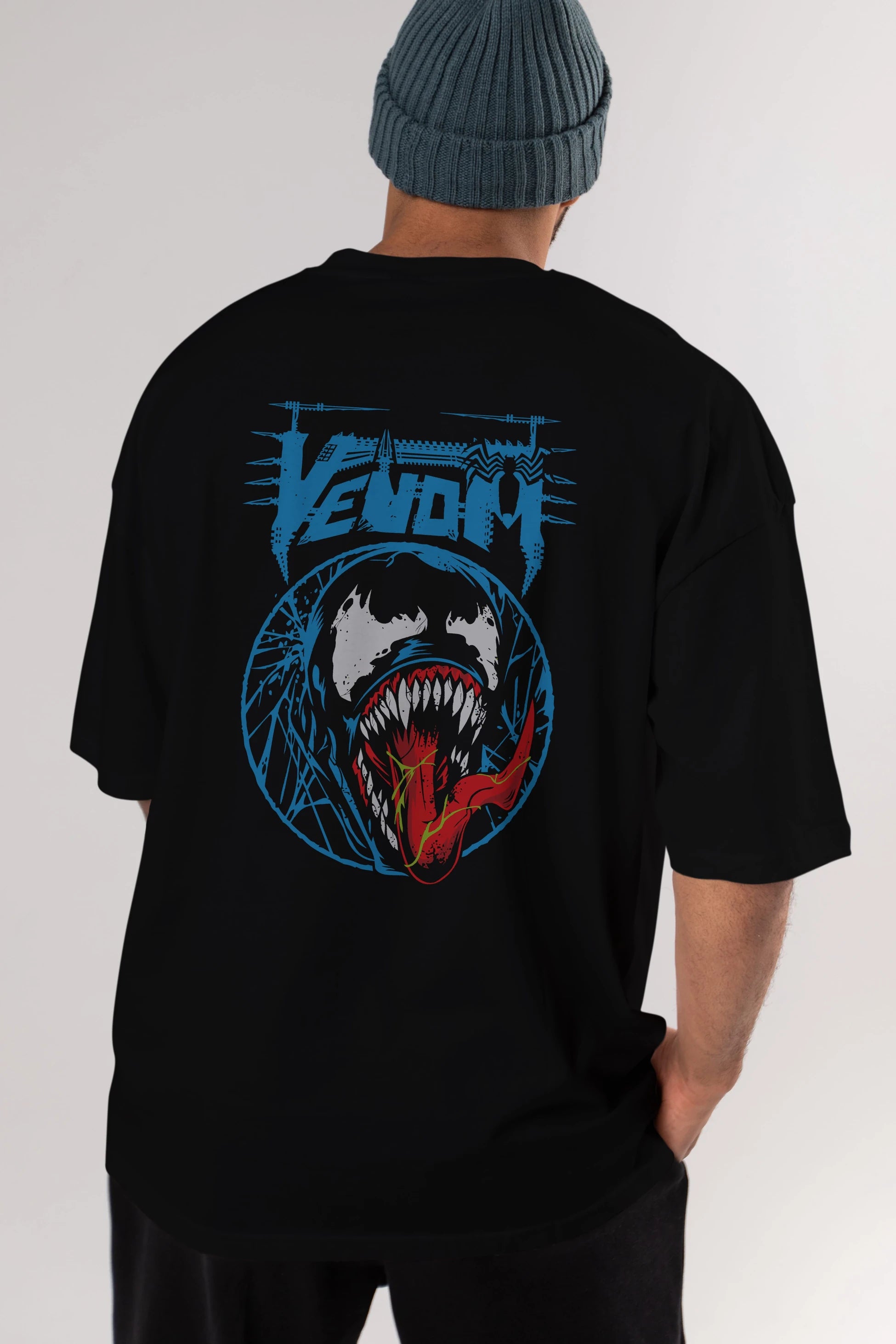 Venom (23) Arka Baskılı Oversize t-shirt Erkek Kadın Unisex %100 Pamuk Bisiklet Yaka tişort