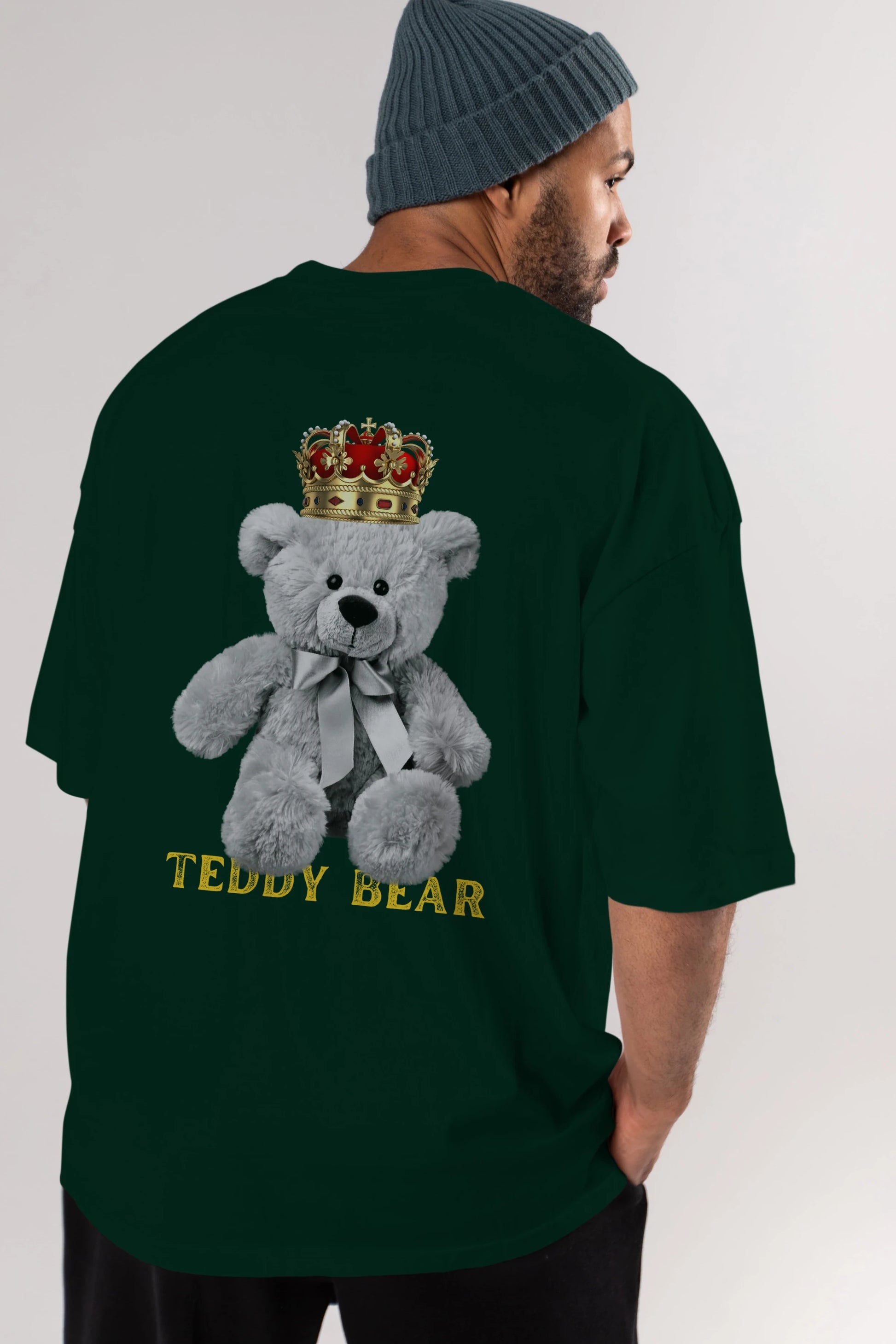 Teddy Bear Arka Baskılı Oversize t-shirt Erkek Kadın Unisex