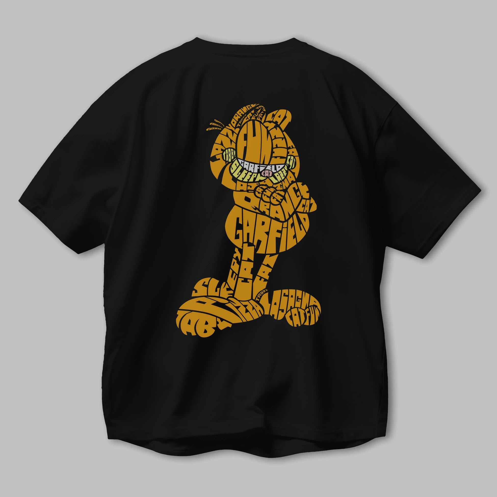 Garfield Arka Baskılı Oversize t-shirt %100 pamuk Erkek Kadın Unisex