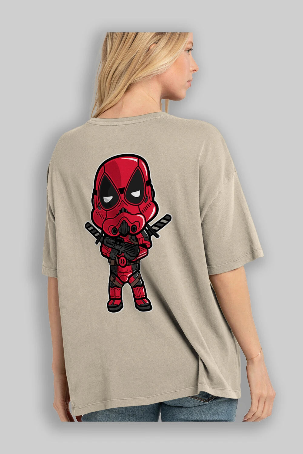 Deadpool (22) Arka Baskılı Oversize t-shirt Erkek Kadın Unisex %100 Pamuk Bisiklet Yaka tişort