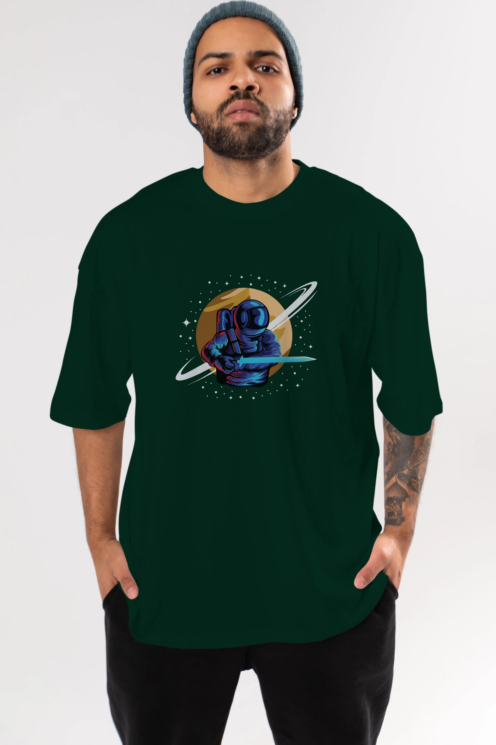 Astro Knight Ön Baskılı Oversize t-shirt Erkek Kadın Unisex