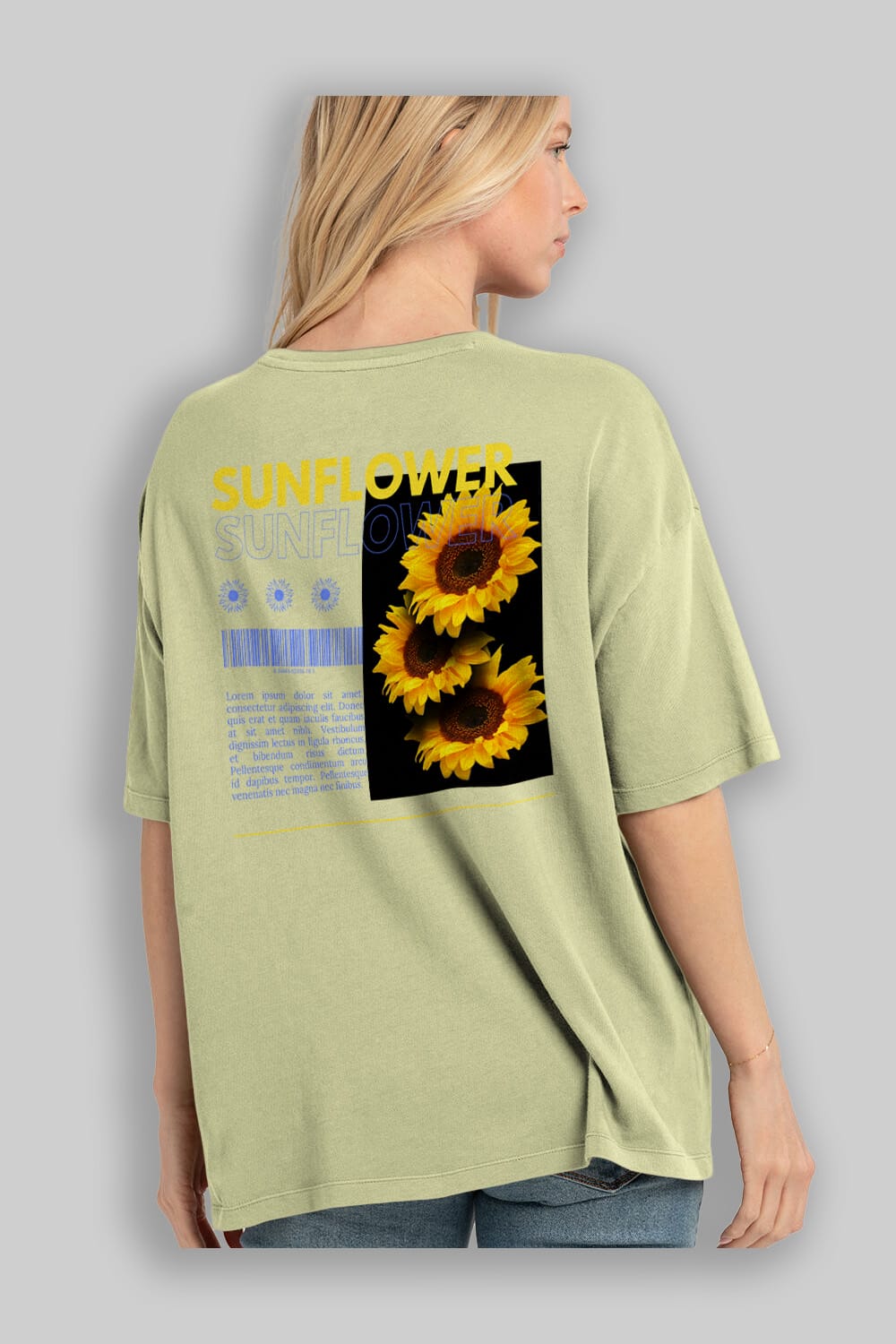 Sunflower Arka Baskılı Oversize t-shirt Erkek Kadın Unisex
