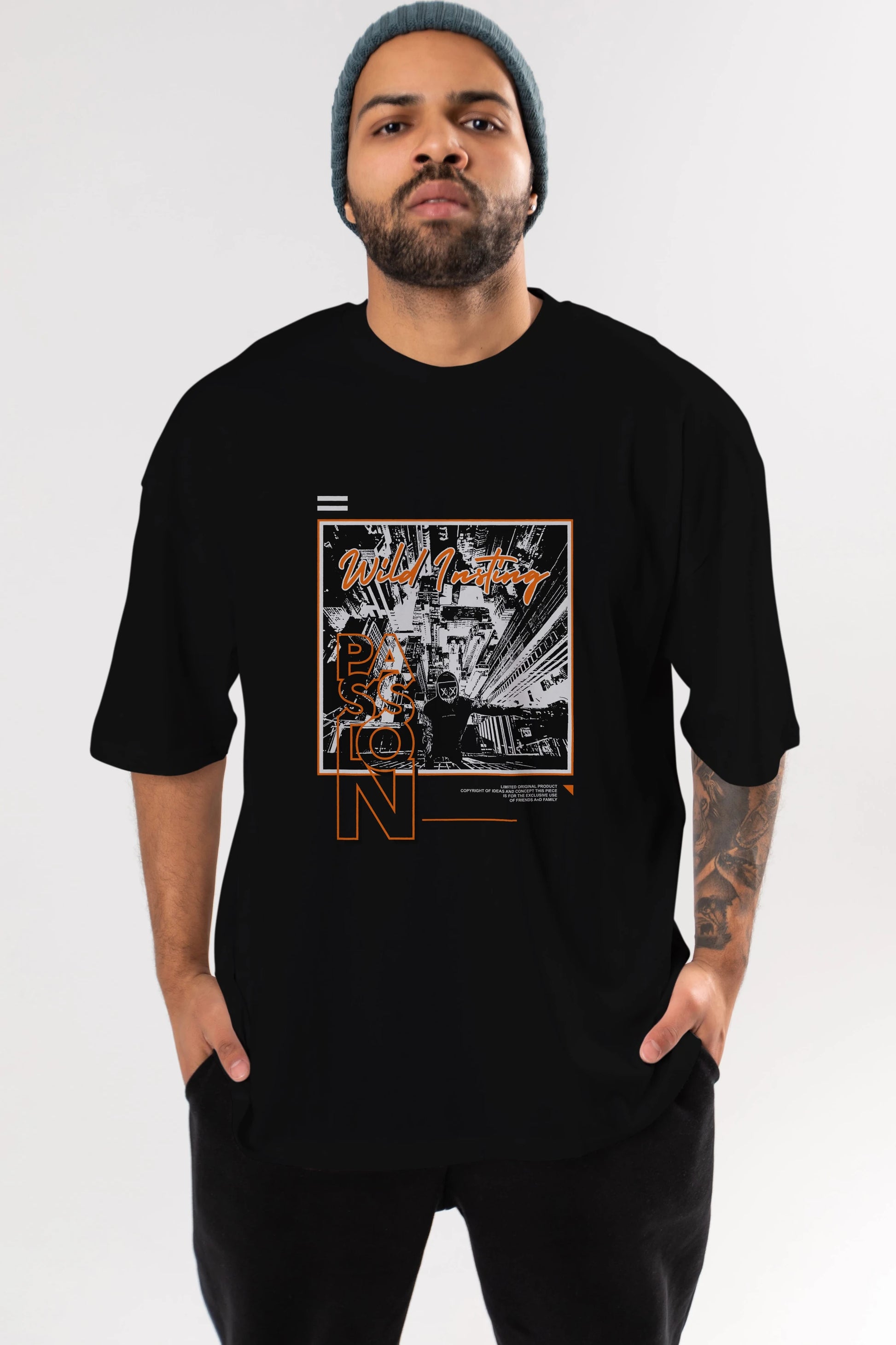 Wild Passion Ön Baskılı Oversize t-shirt Erkek Kadın Unisex