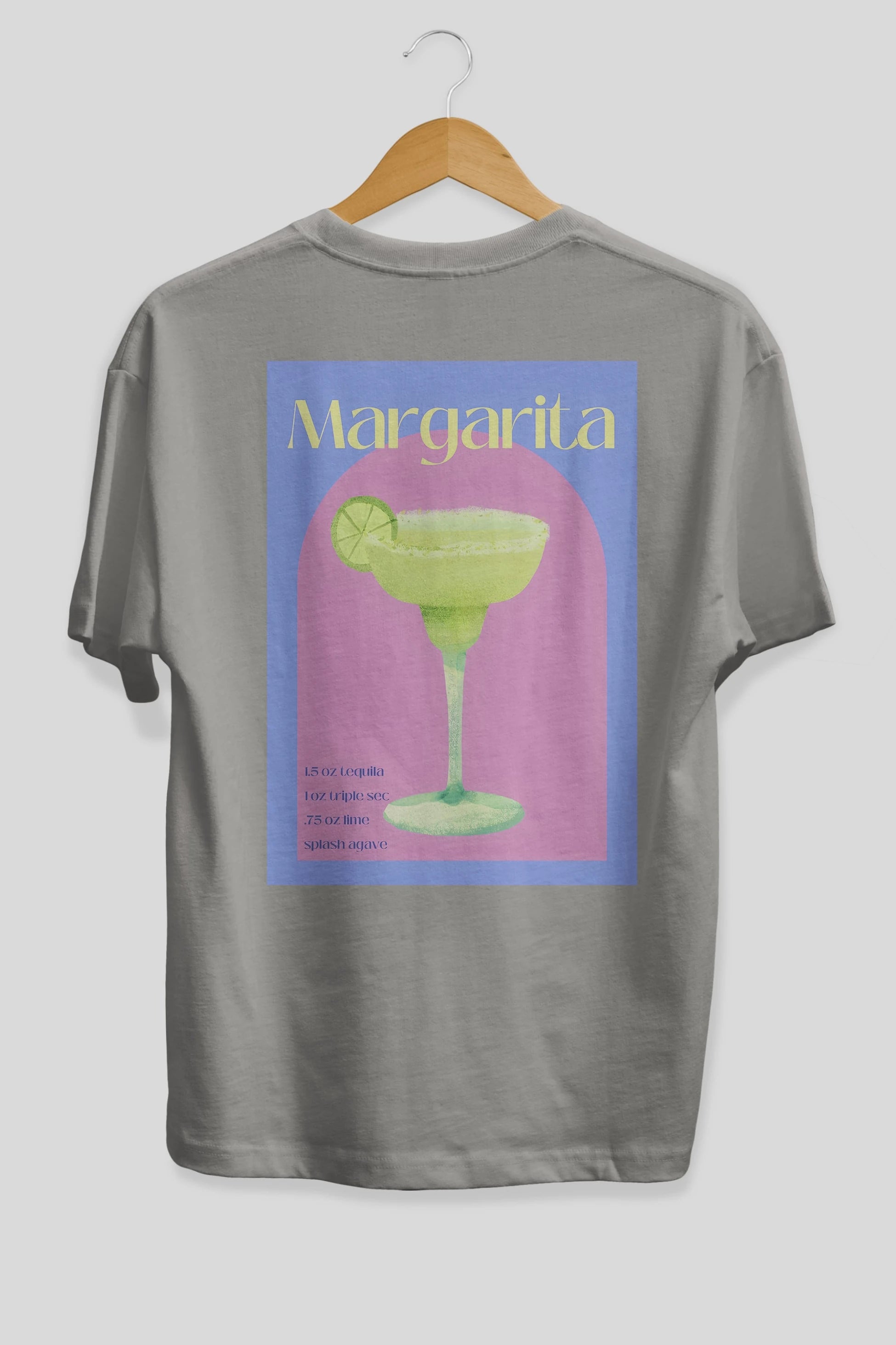 Margarita 6 Arka Baskılı Oversize t-shirt Erkek Kadın Unisex %100 Pamuk Bisiklet Yaka tişort