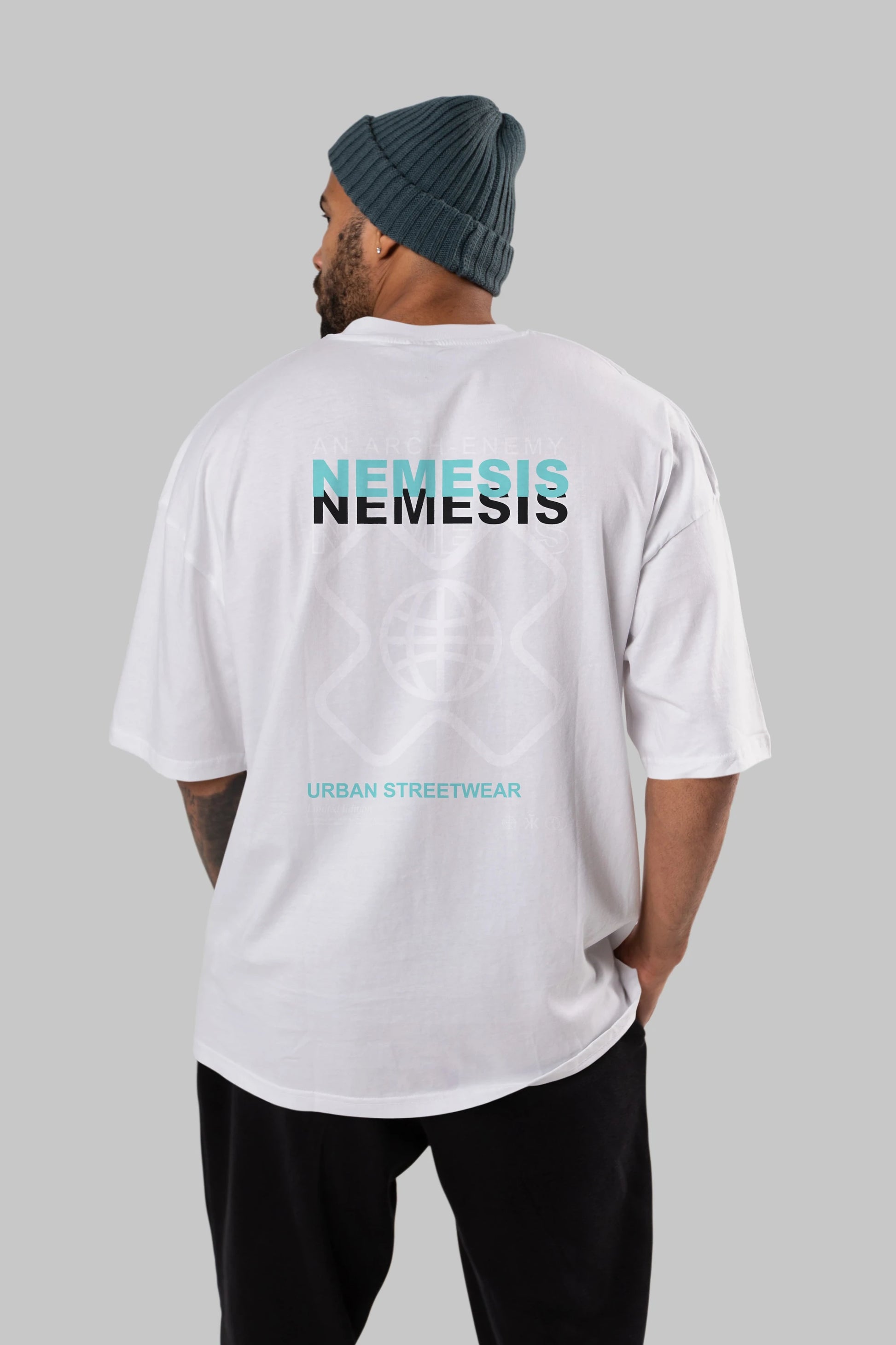 Nemesis Urban Arka Baskılı Oversize t-shirt Erkek Kadın Unisex