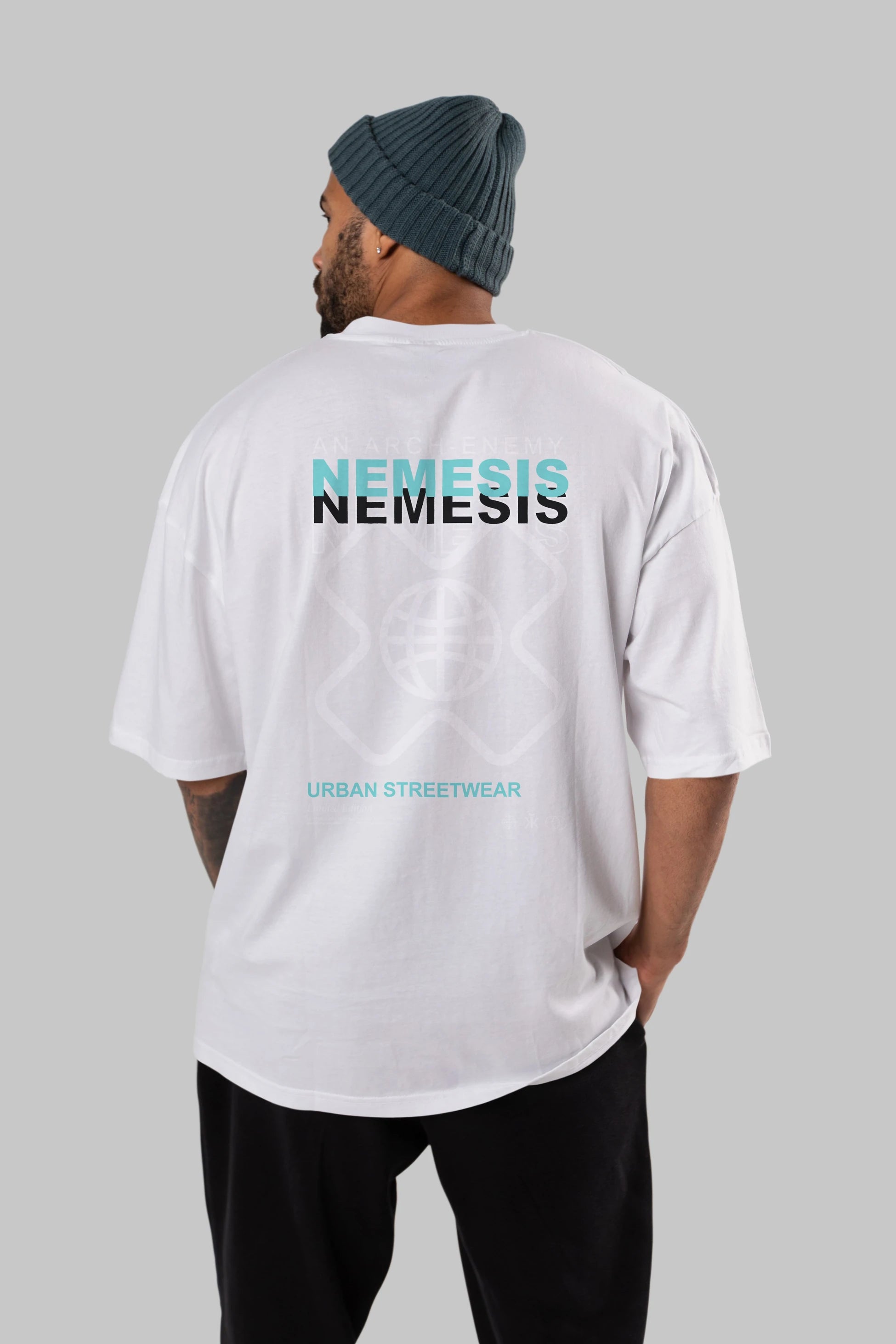 Nemesis Urban Arka Baskılı Oversize t-shirt Erkek Kadın Unisex