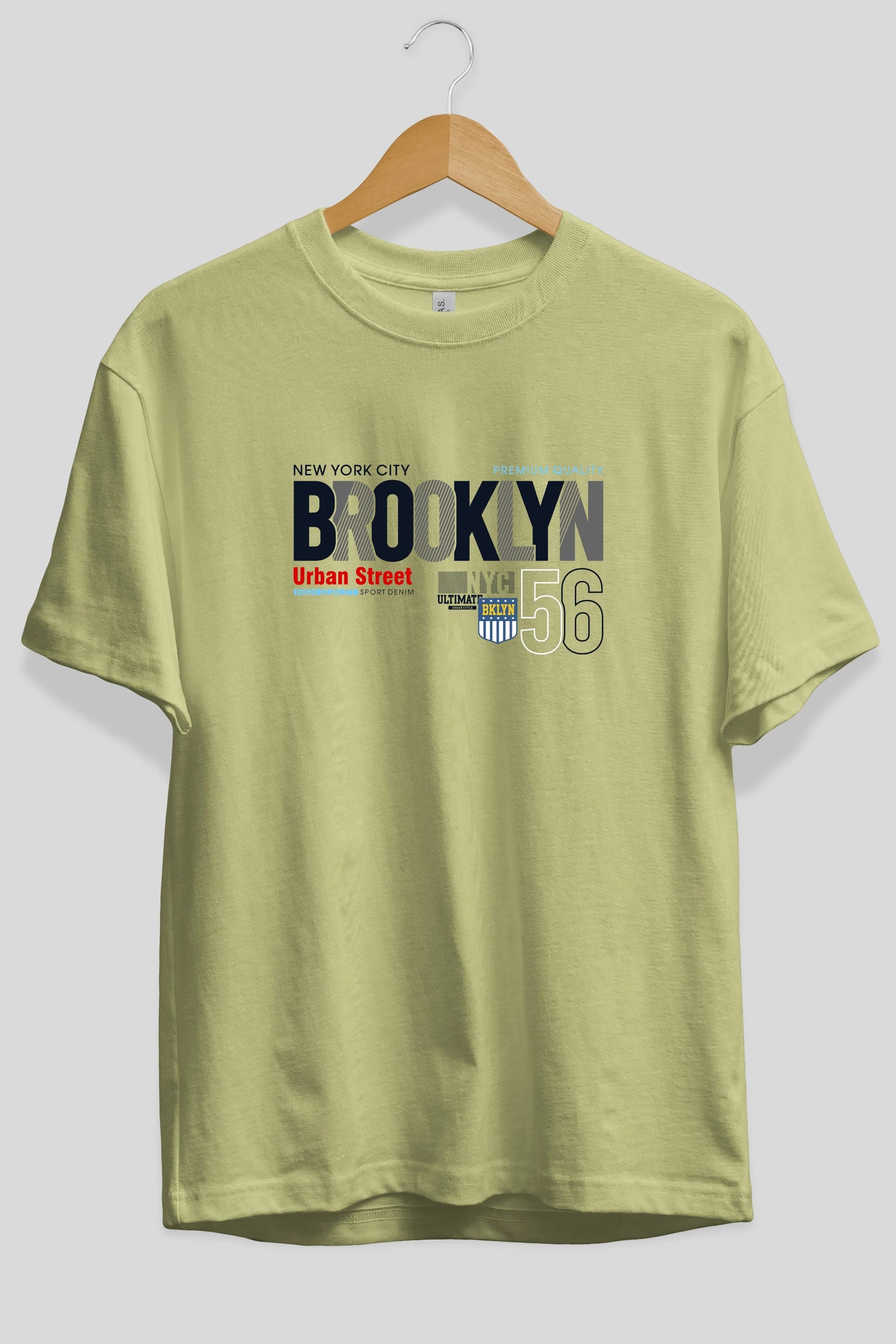Brooklyn 56 Ön Baskılı Oversize t-shirt Erkek Kadın Unisex