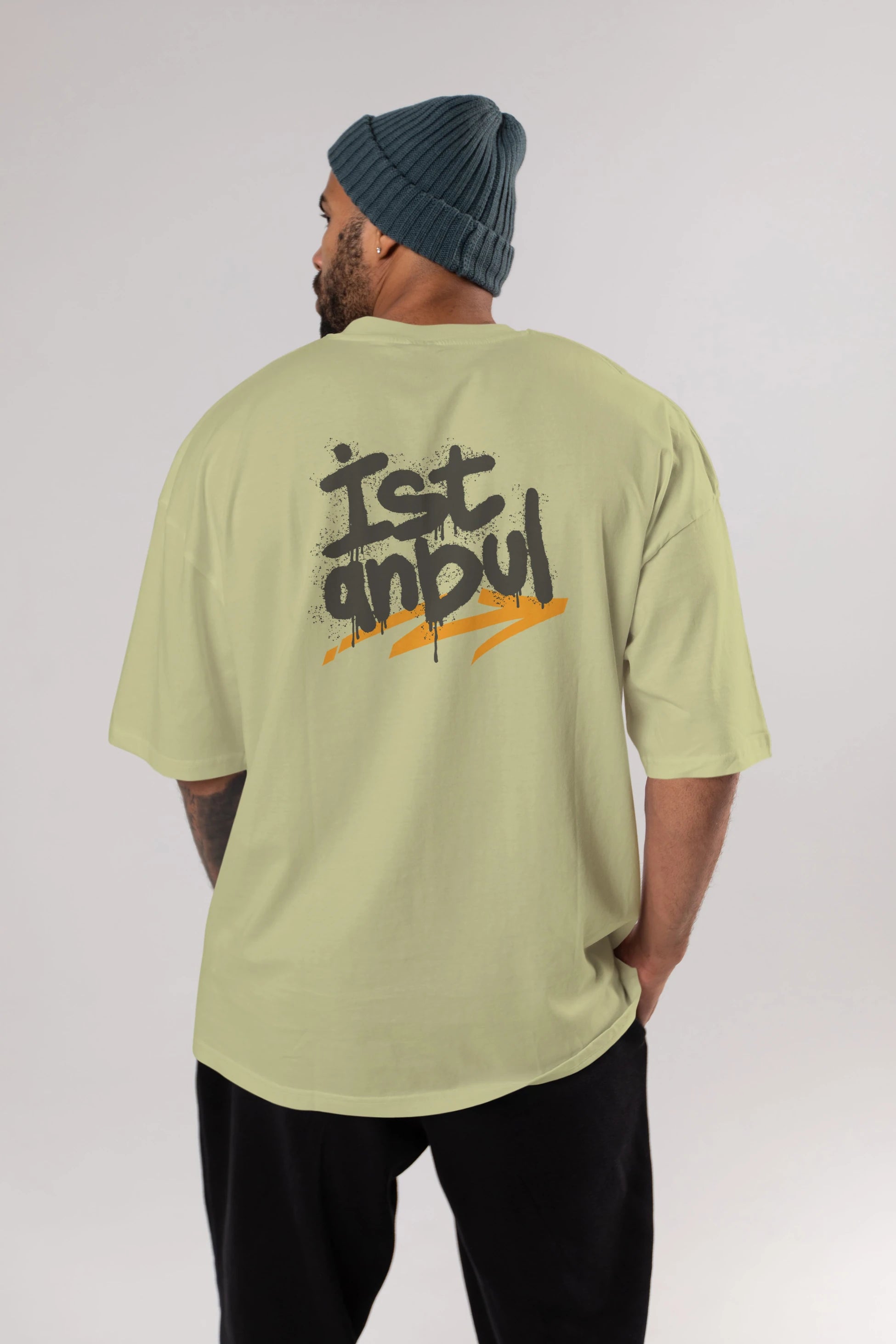 istanbul Yazılı Arka Baskılı Oversize t-shirt Erkek Kadın Unisex
