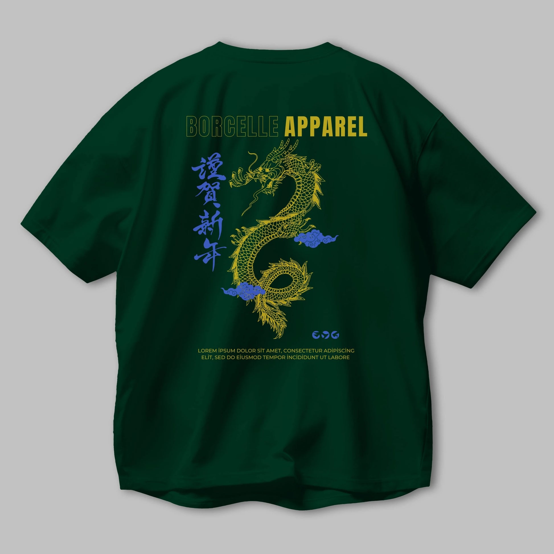 Borcelle Apparel Yazılı Arka Baskılı Oversize t-shirt Erkek Kadın Unisex