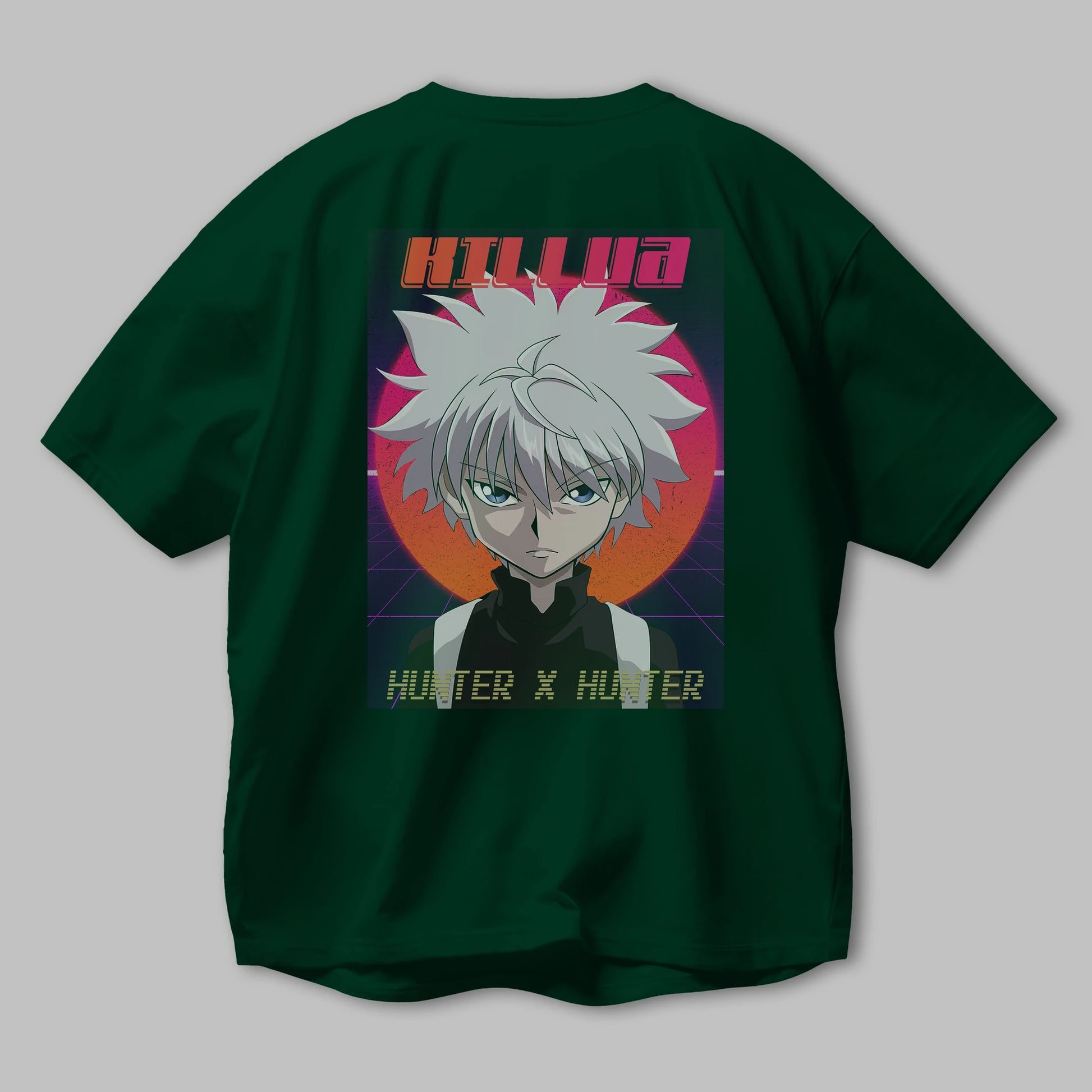 Killua Zoldyck 12 1 Anime Arka Baskılı Oversize t-shirt Erkek Kadın Unisex