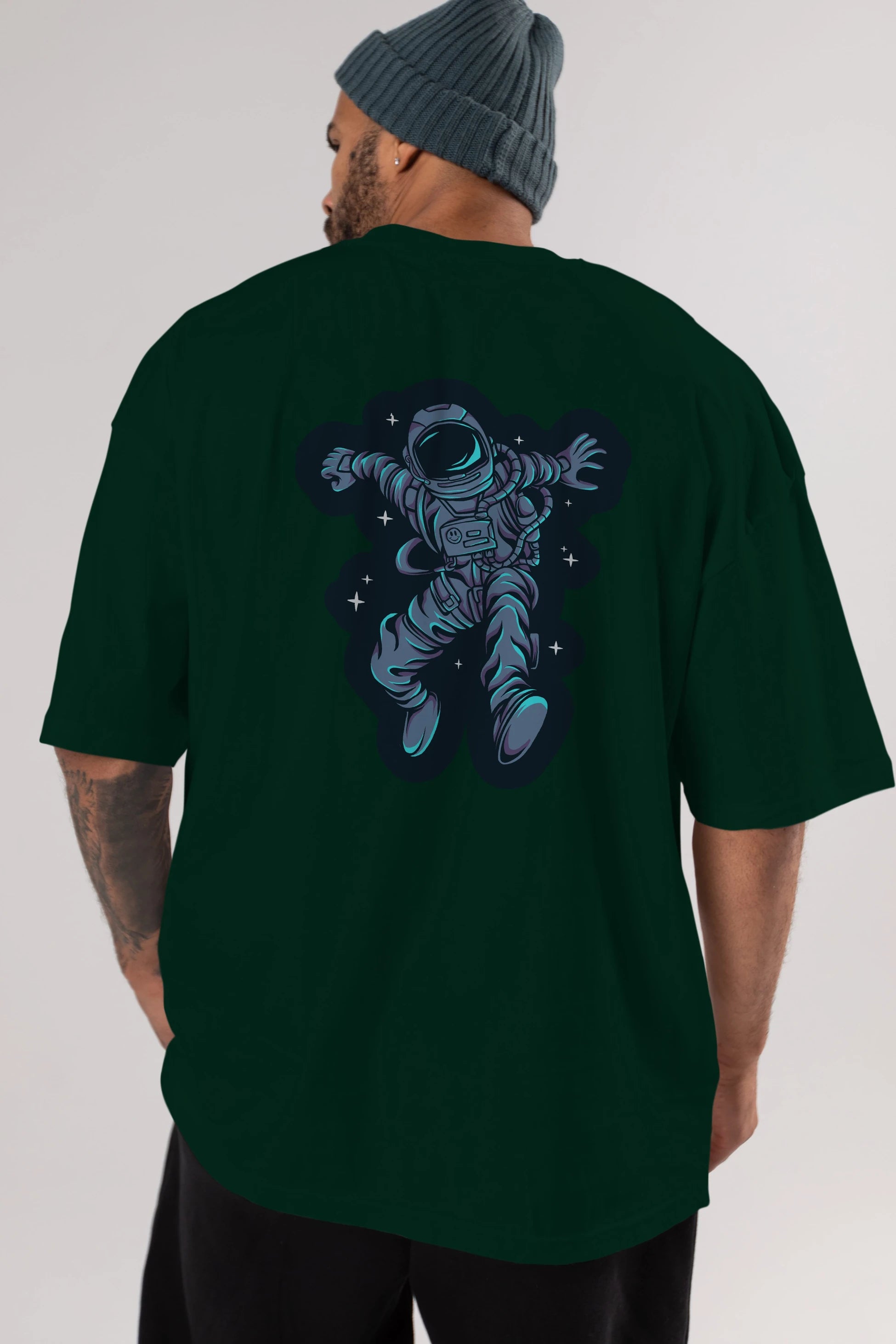 Astrostars sticker Arka Baskılı Oversize t-shirt Erkek Kadın Unisex