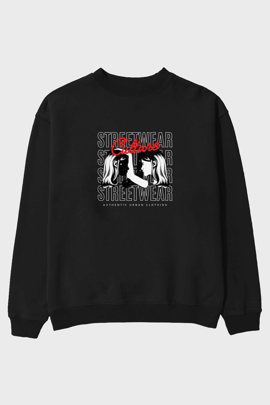 Culture Streetwear Yazılı Ön Baskılı Oversize Sweatshirt Erkek Kadın Unisex