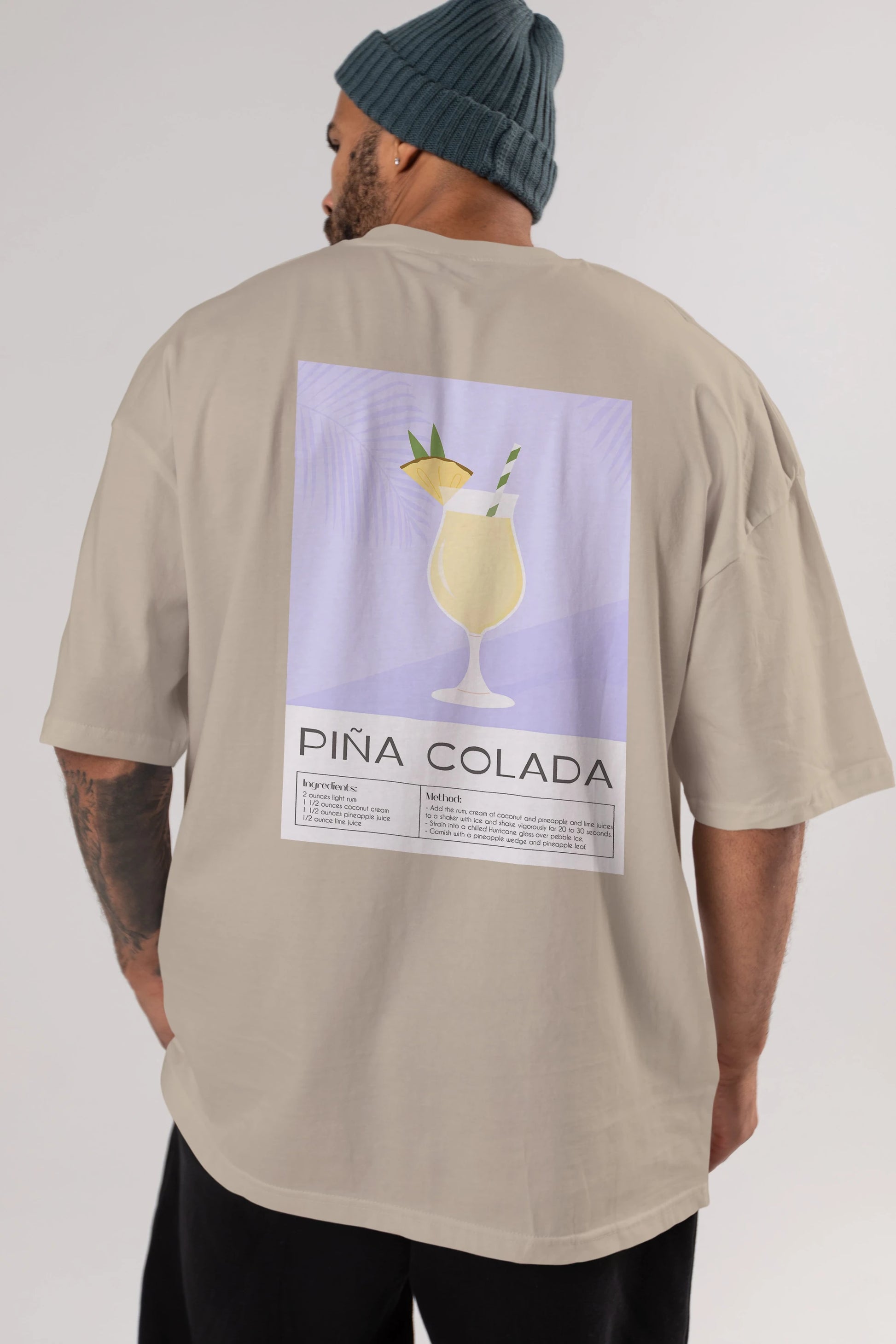 PIna Colada 6 Arka Baskılı Oversize t-shirt Erkek Kadın Unisex %100 Pamuk Bisiklet Yaka tişort