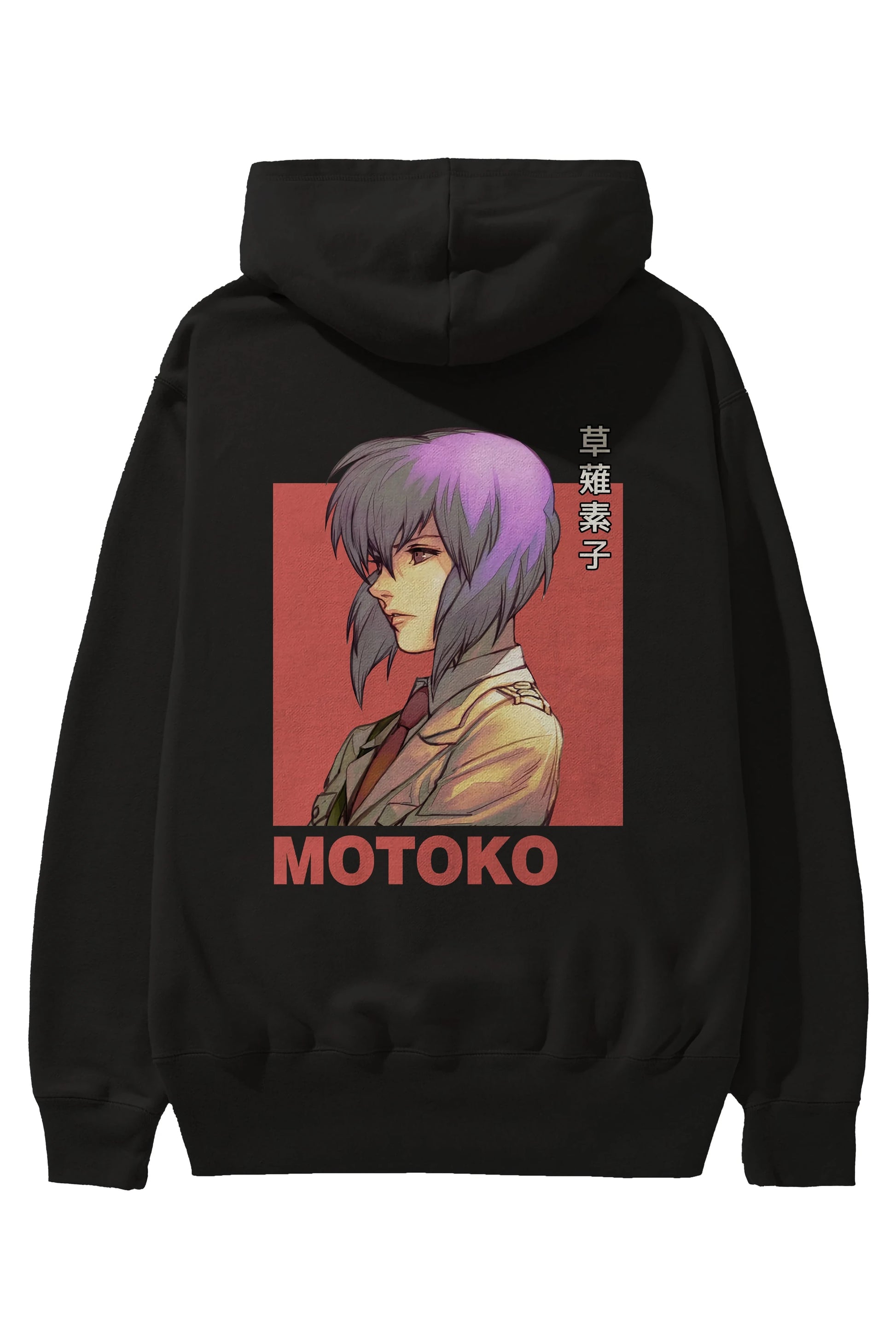 Motoko Kusanagi 12 Anime Arka Baskılı Hoodie Oversize Kapüşonlu Sweatshirt Erkek Kadın Unisex