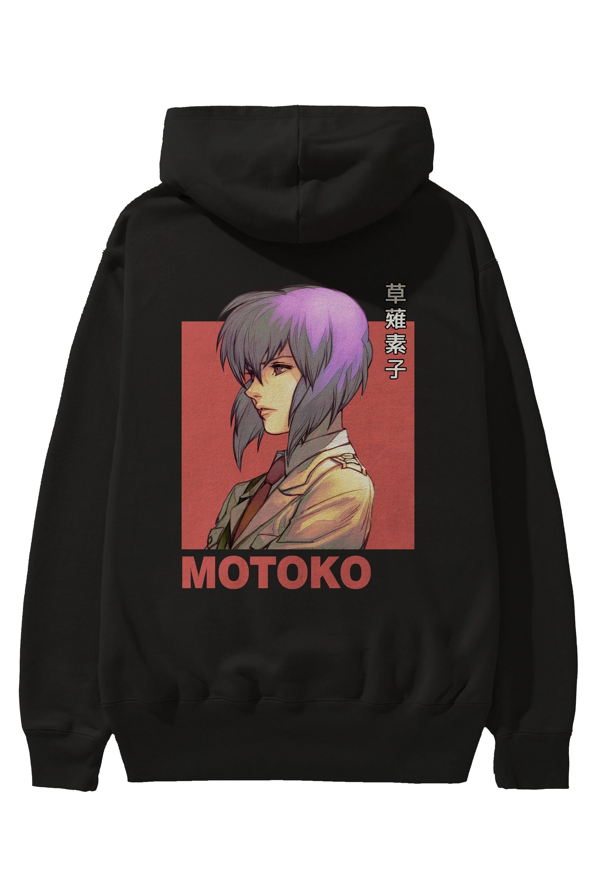 Motoko Kusanagi 12 Anime Arka Baskılı Hoodie Oversize Kapüşonlu Sweatshirt Erkek Kadın Unisex
