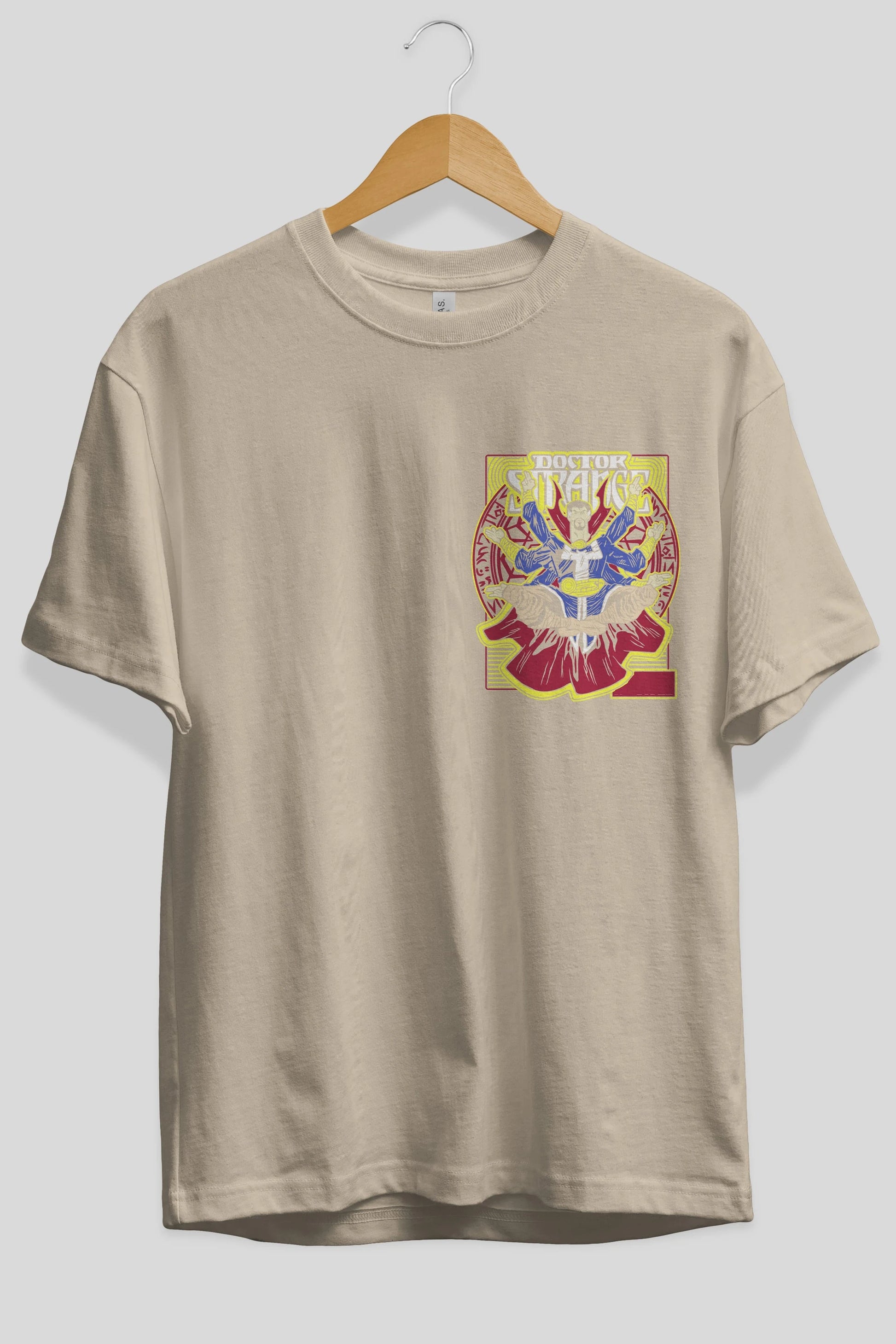 Doctor Strange (1) Ön Sol Baskılı Oversize t-shirt Erkek Kadın Unisex %100 Pamuk Bisiklet Yaka tişort