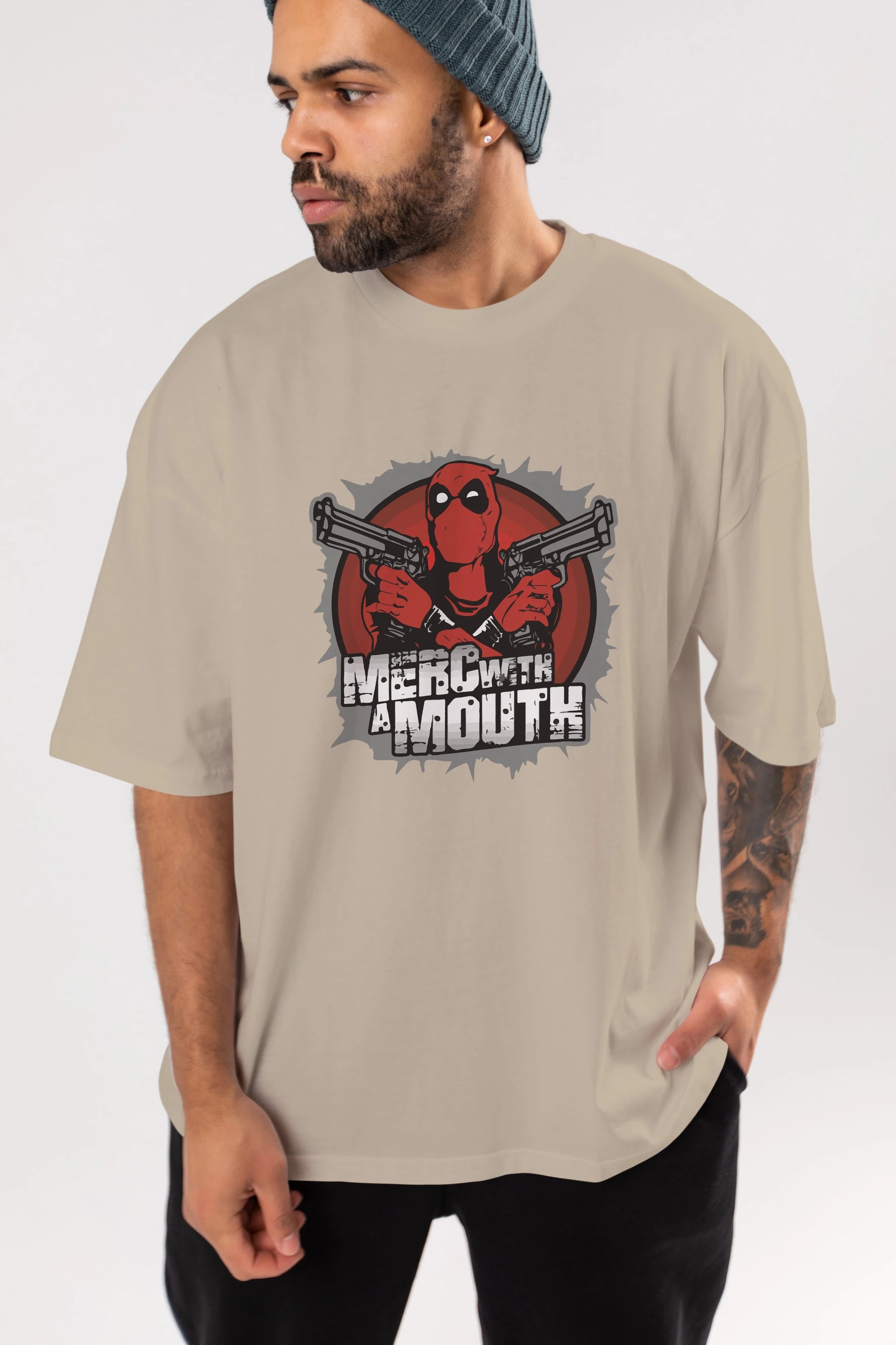 Deadpool (13) Ön Baskılı Oversize t-shirt Erkek Kadın Unisex %100 Pamuk Bisiklet Yaka tişort