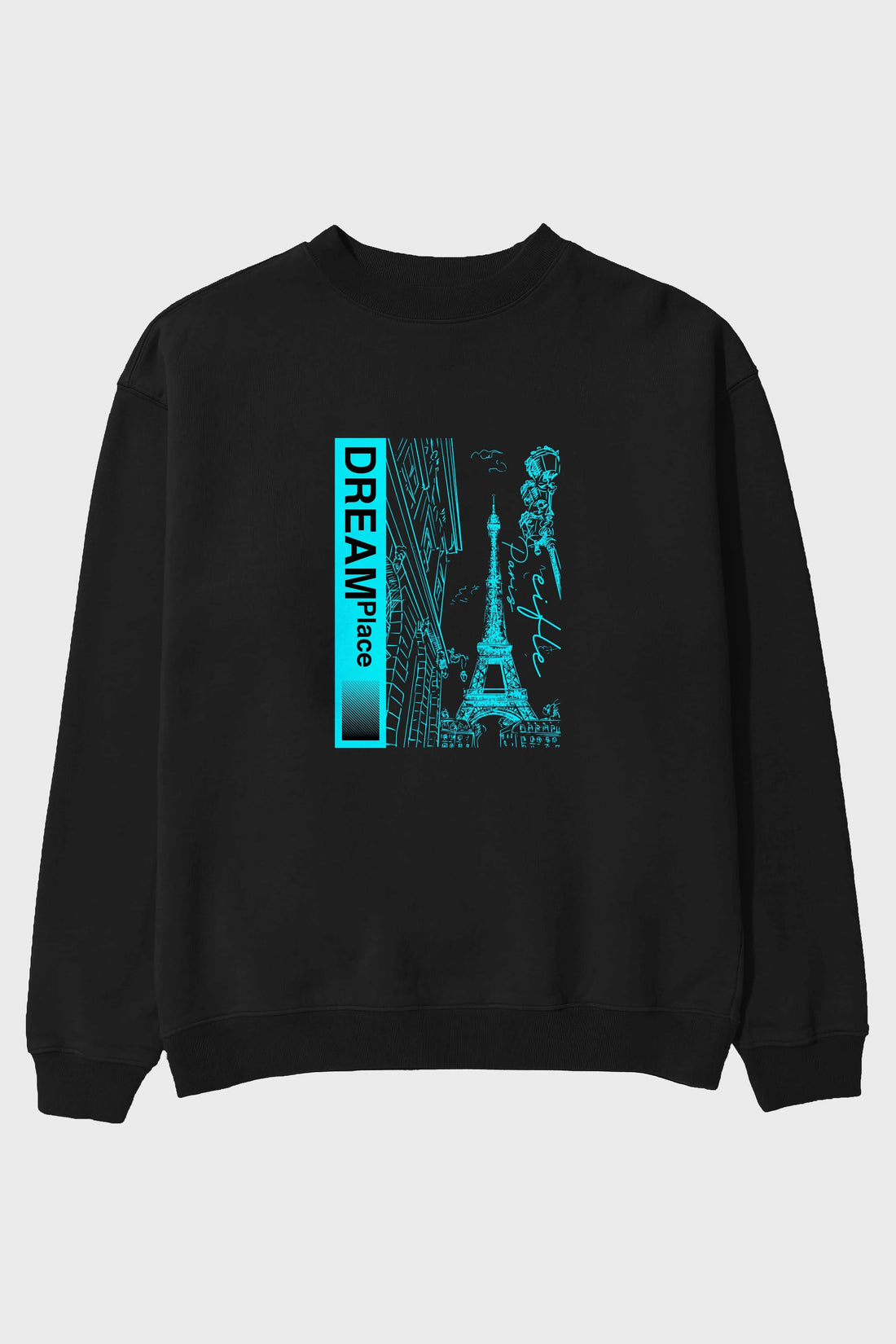 Dream Place Ön Baskılı Oversize Sweatshirt Erkek Kadın Unisex