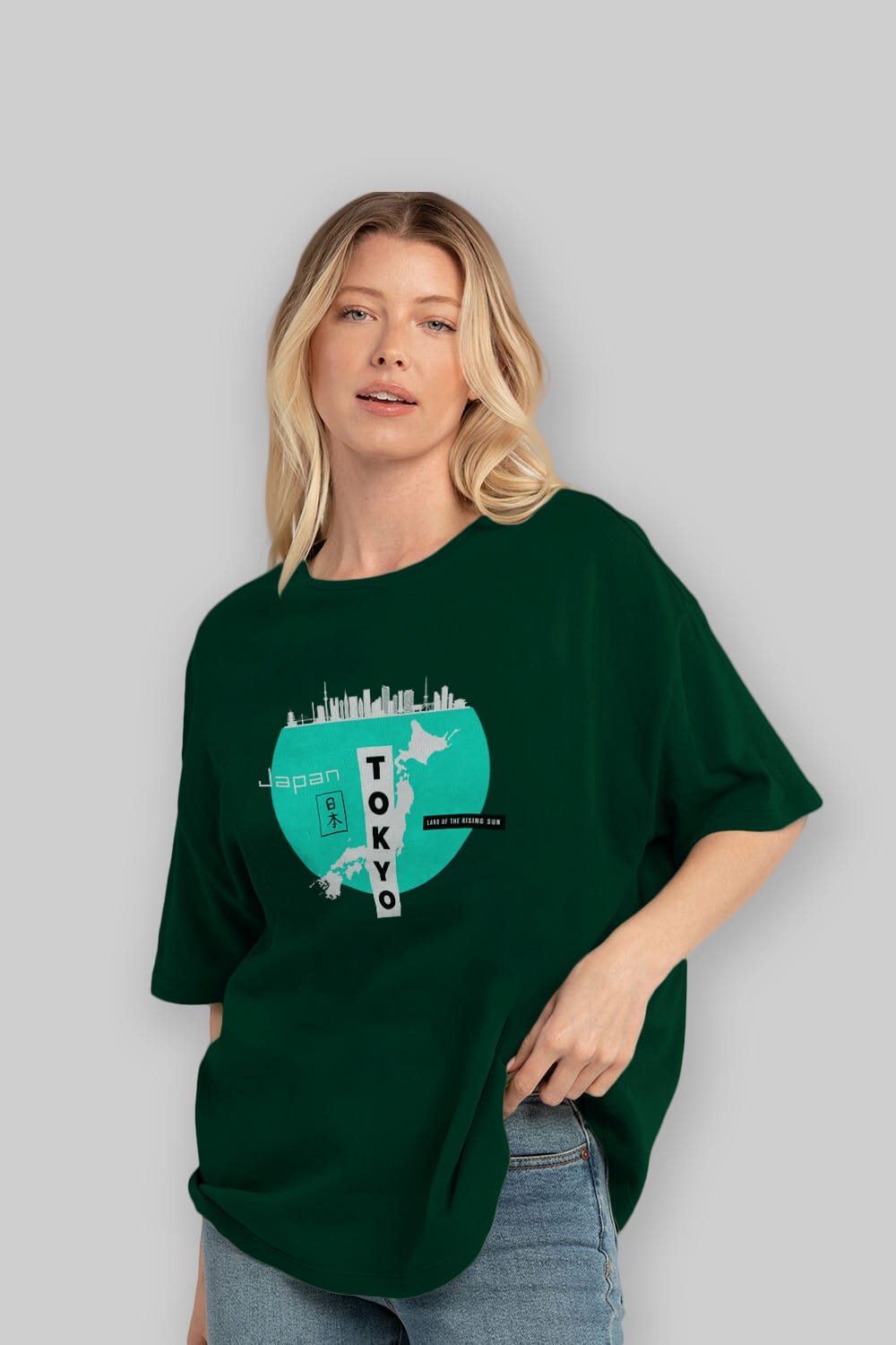 Japan Tokyo Ön Baskılı Oversize t-shirt Erkek Kadın Unisex