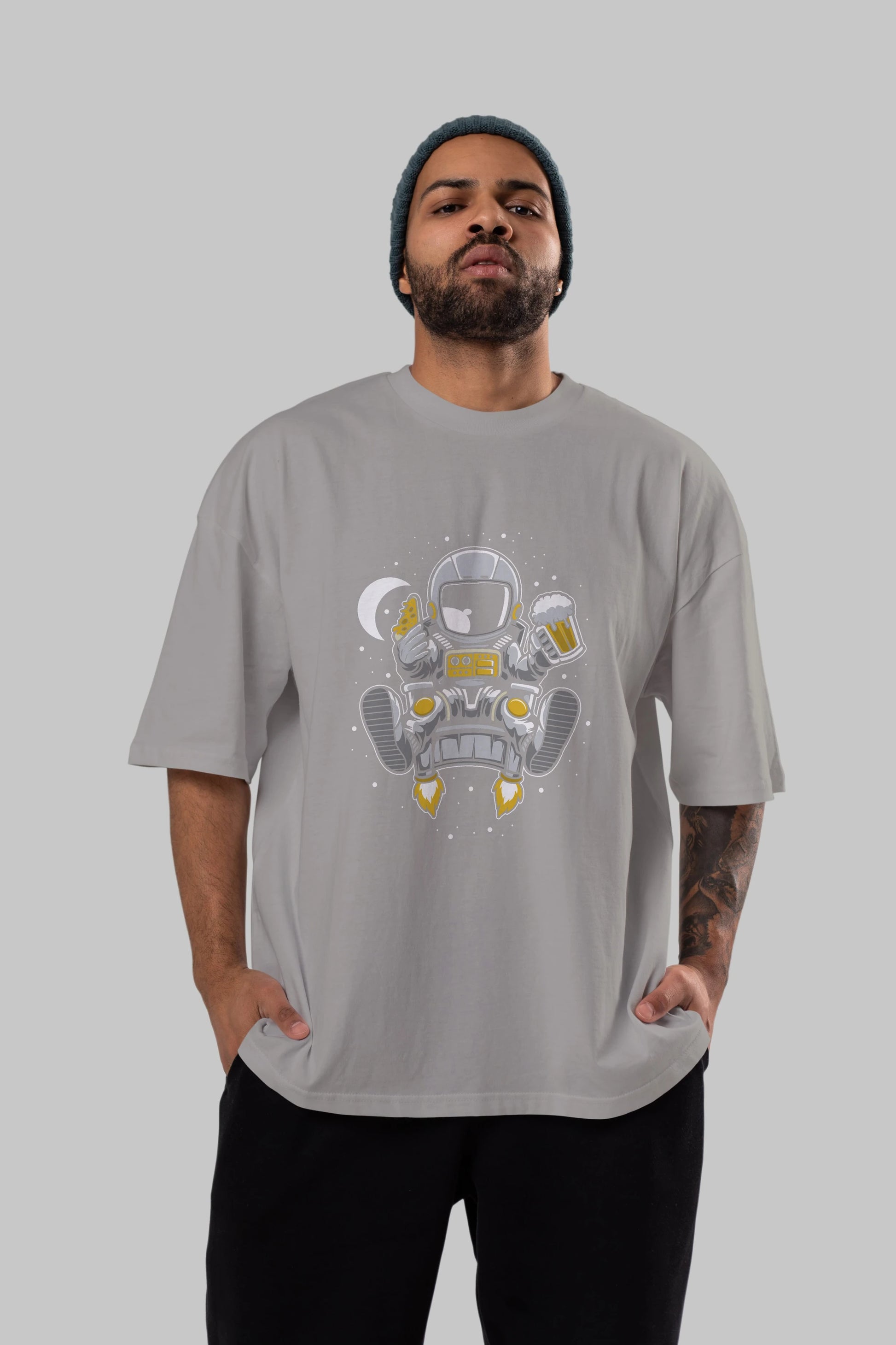 Astronaut Relax (2) Ön Baskılı Oversize t-shirt Erkek Kadın Unisex