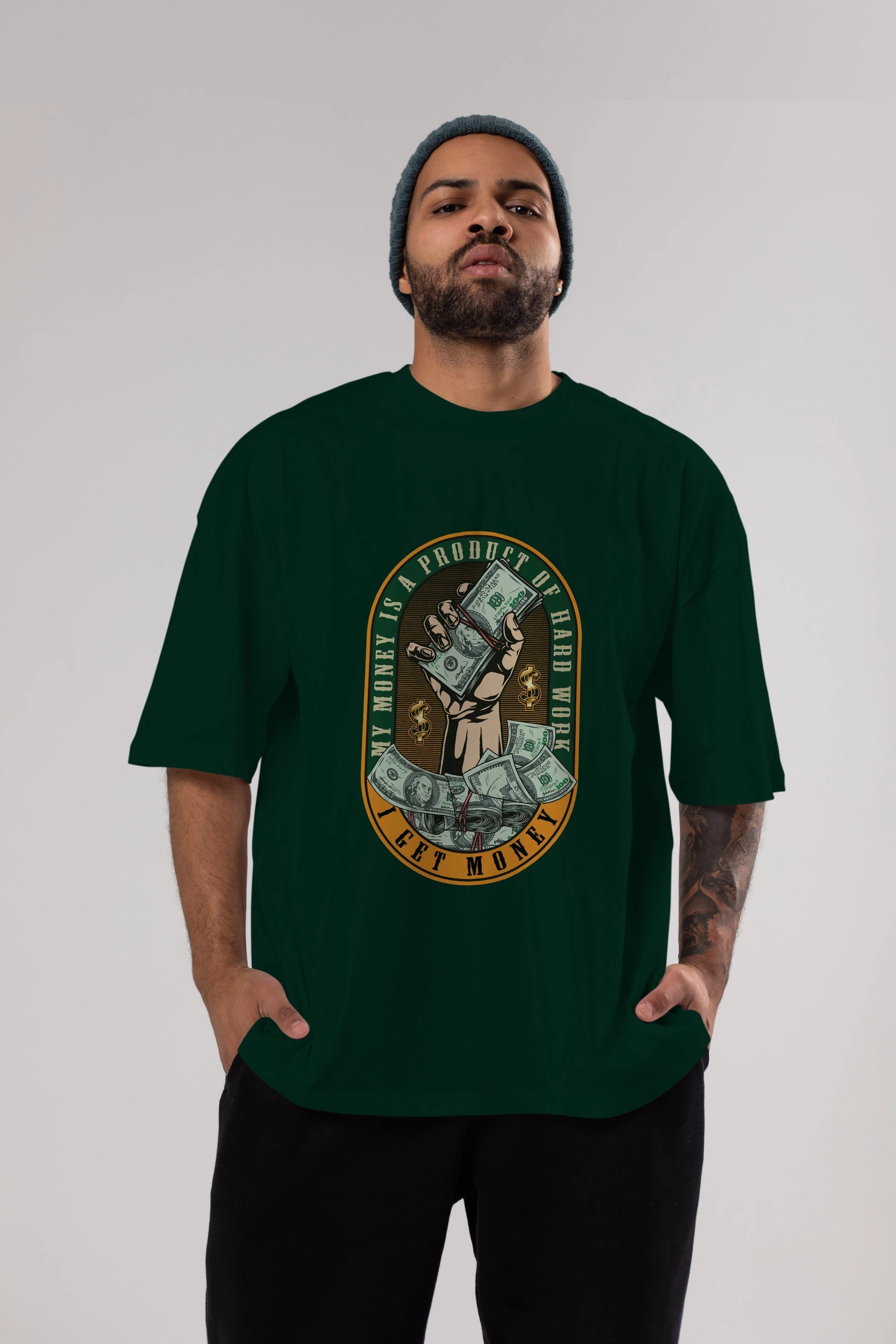 I Get Money Ön Baskılı Oversize t-shirt Erkek Kadın Unisex