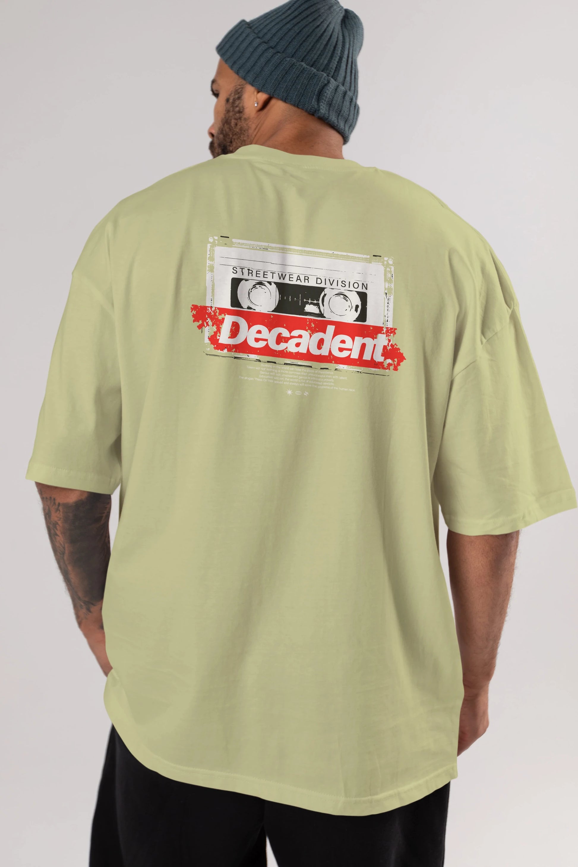 Decadent Arka Baskılı Oversize t-shirt Erkek Kadın Unisex